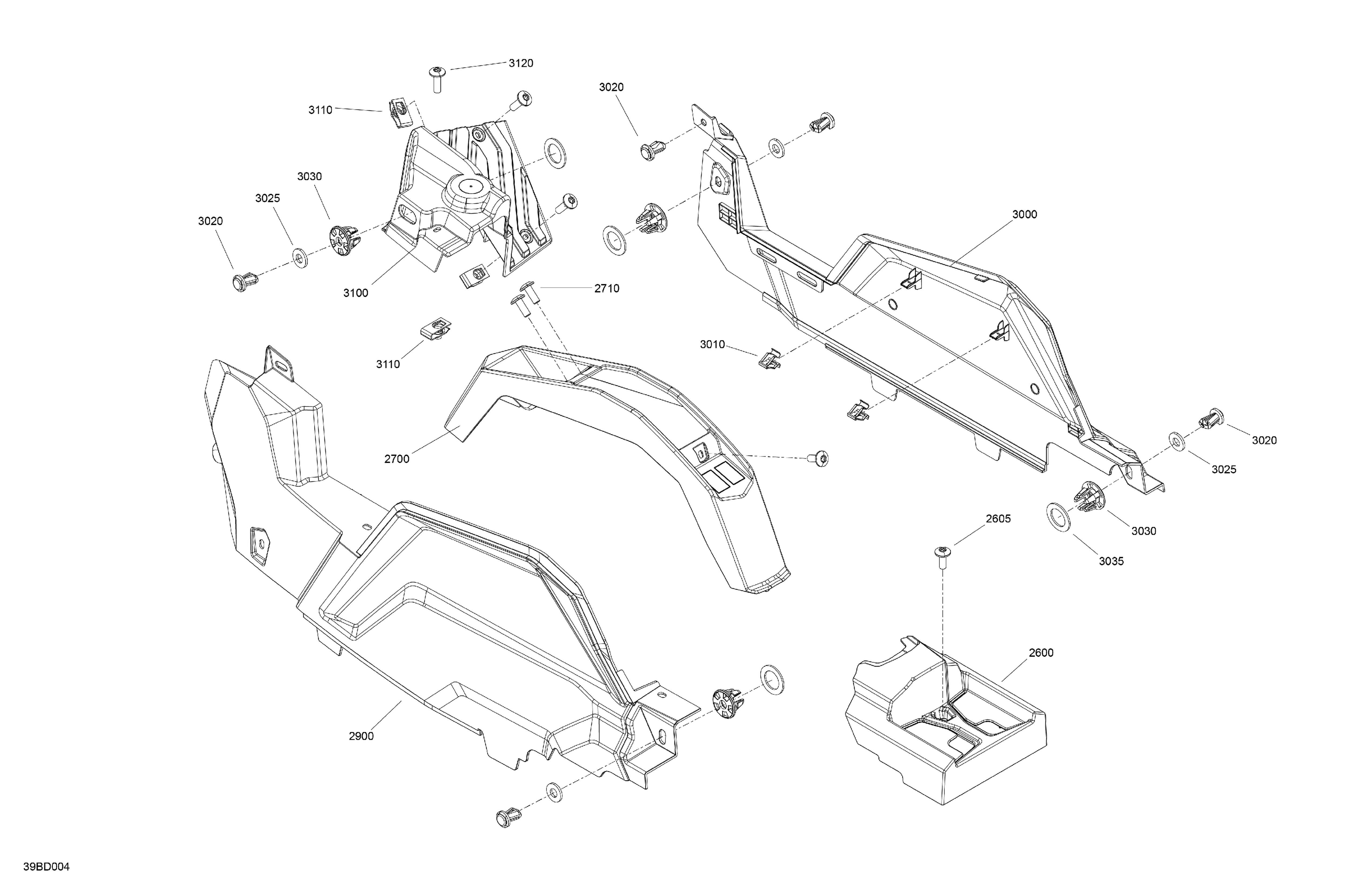07 INTERIEUR DE LA CABINE CONSOLE CENTRALE POUR MAVERICK SPORT 1000R DPS NOIR ETERNEL EPANO 2023