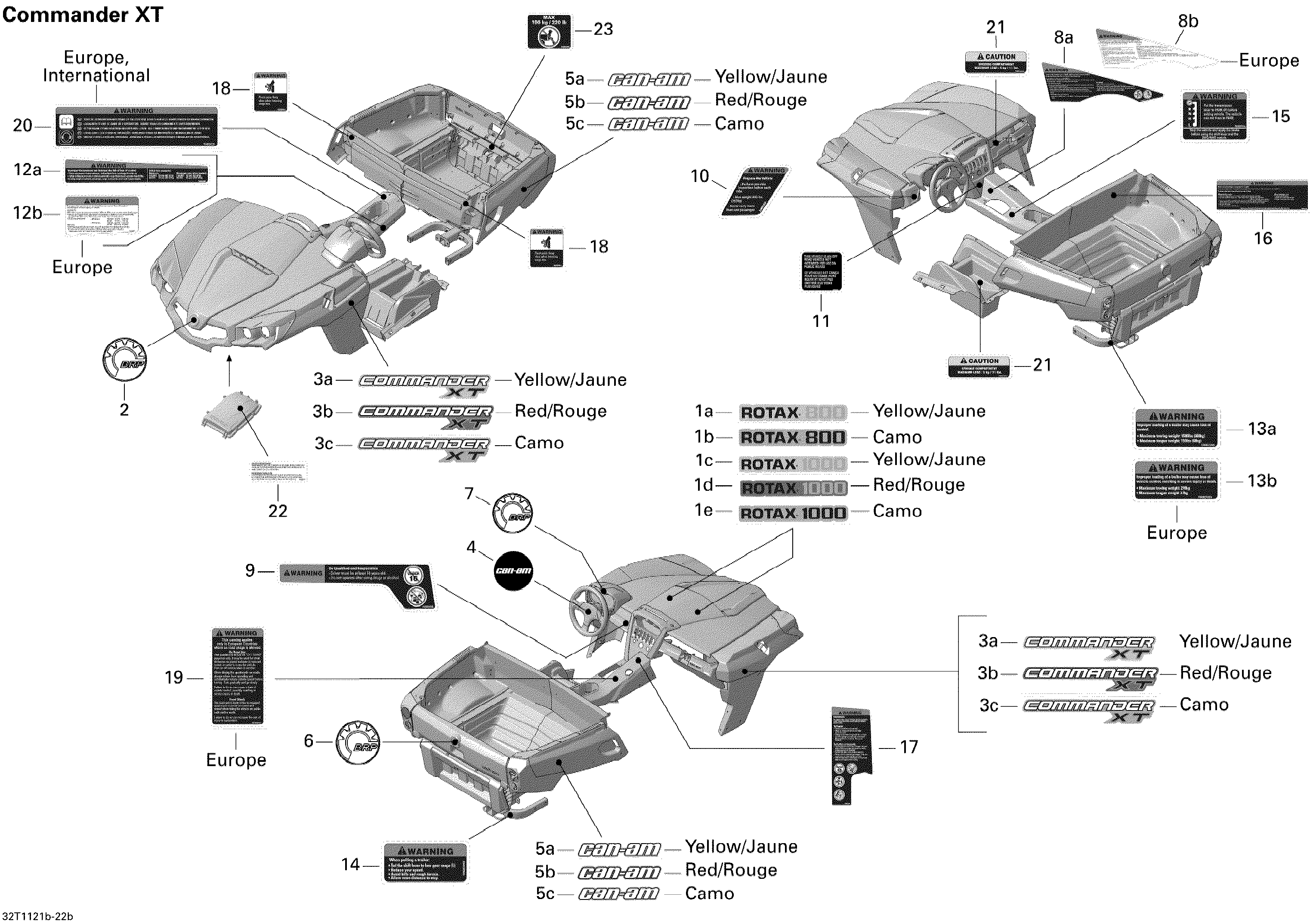 09 KITS DECO XT POUR COMMANDER 1000 STD JAUNE 2011