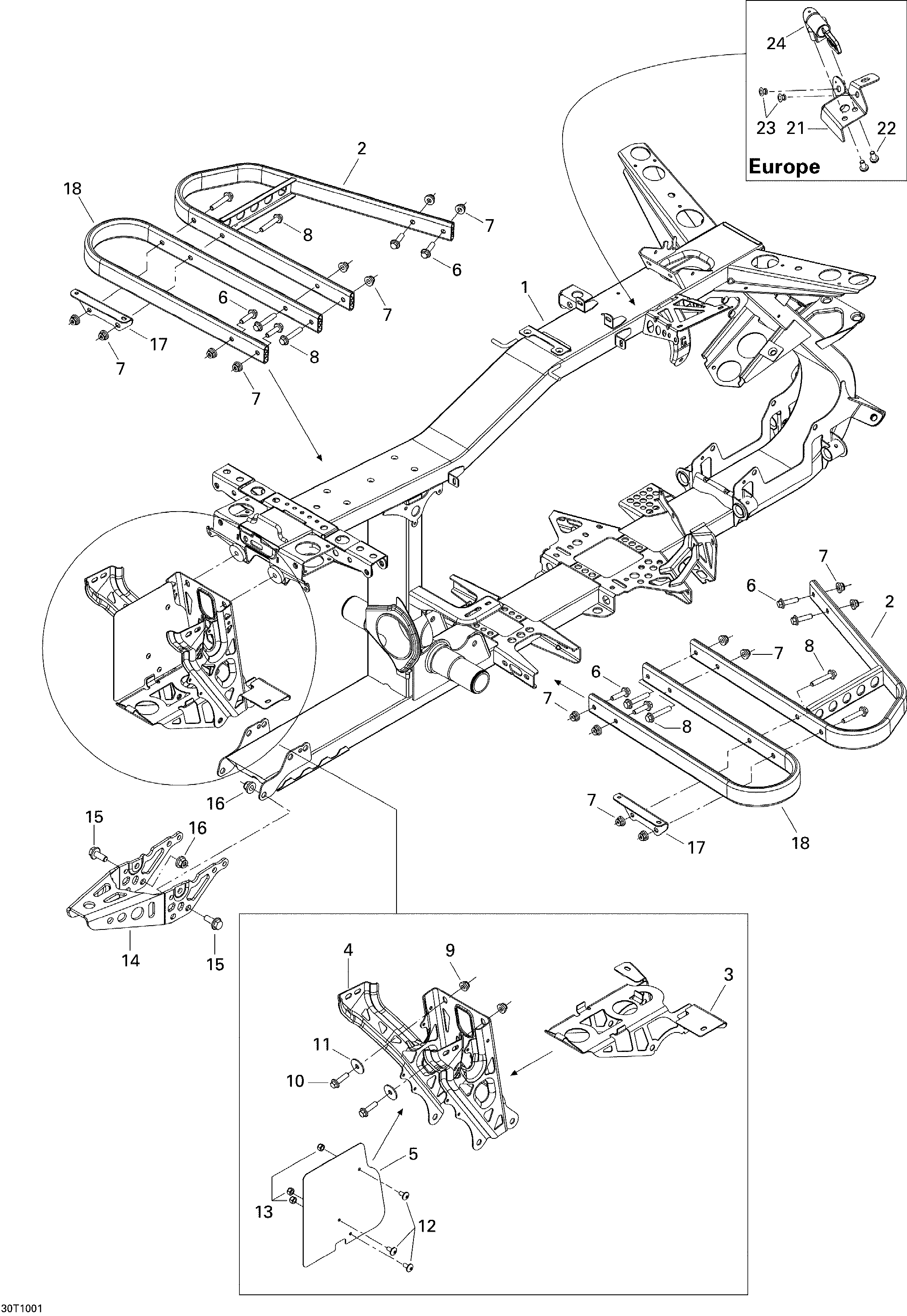 09 CHASSIS POUR OUTLANDER STD 400 EFI ROUGE VIPERE 2010