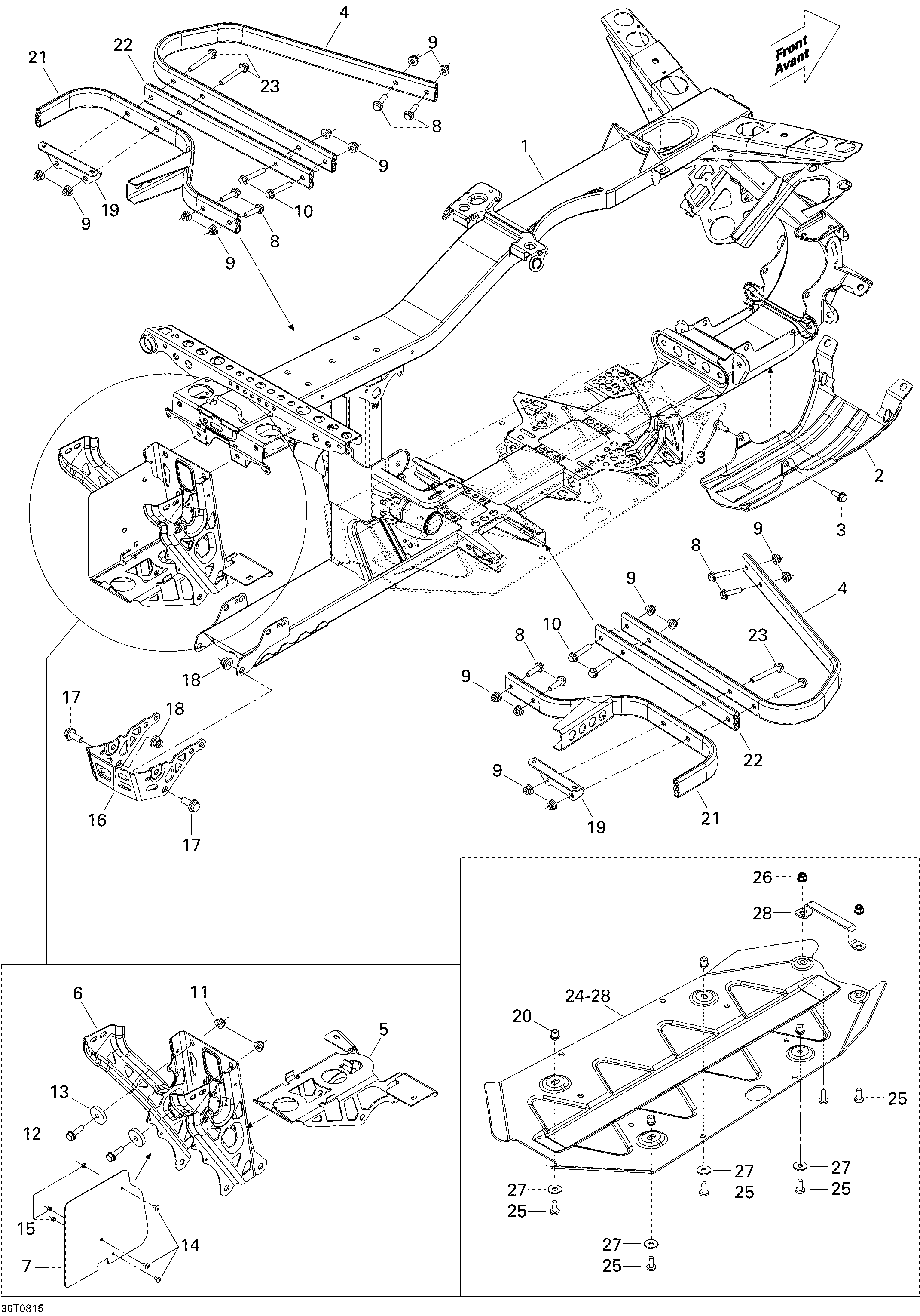 09 CHASSIS POUR RENEGADE X 800 EFI NOIR PROFOND 2008
