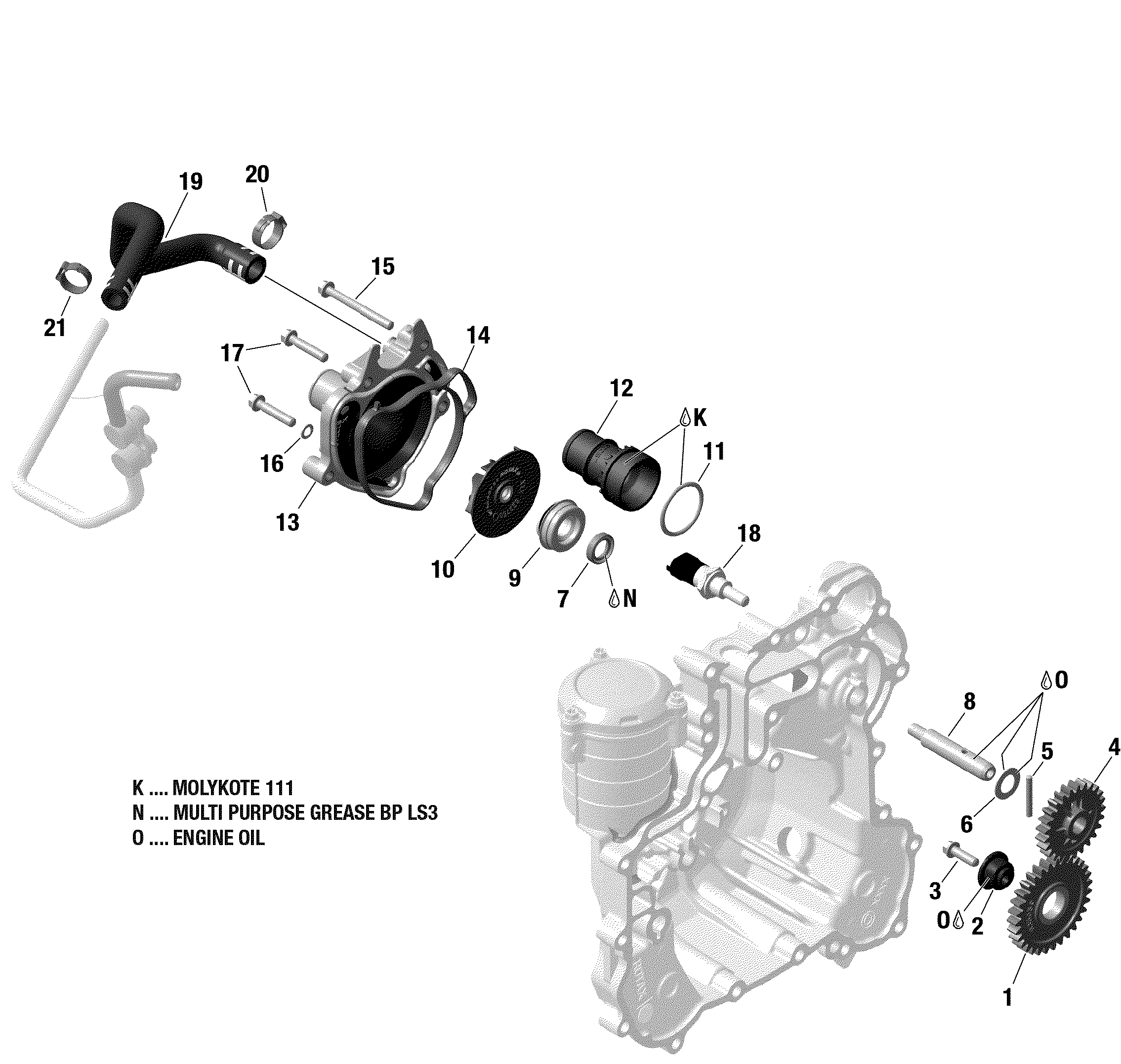 01 REFROIDISSEMENT MOTEUR 900 HO POUR MAVERICK X3 STD ROUGE CAN AM NORNALLY ASPIRATED SHF 2018