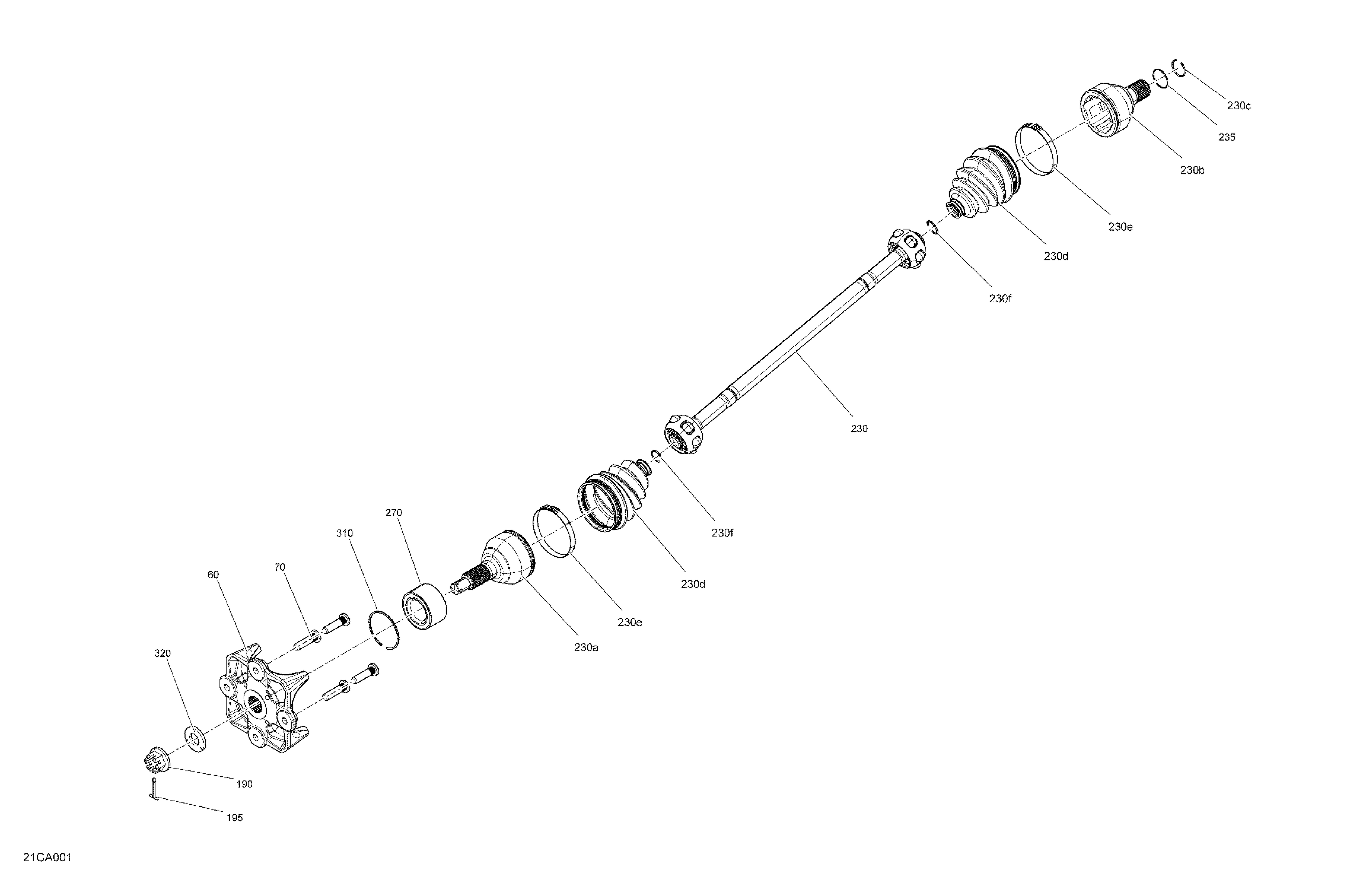 04 ENTRAINEMENT SECTION ARRIERE PIECES COMMUNES POUR MAVERICK MAX TURBO R DS BLEU GULFSTREAM 2021