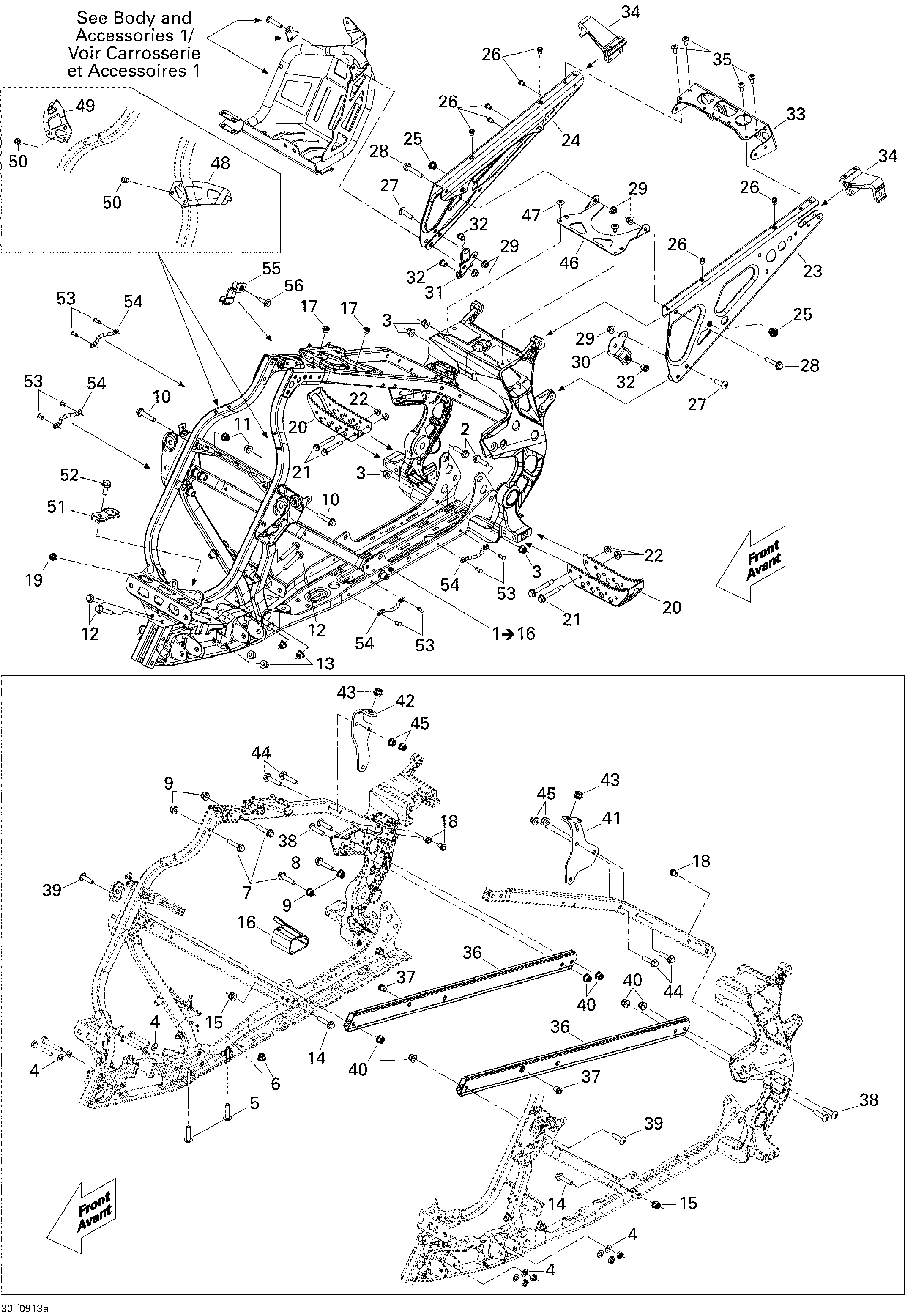 09 CHASSIS XMX POUR DS 2X4 XMX 450 EFI 5SP NOIR PROFOND 2009