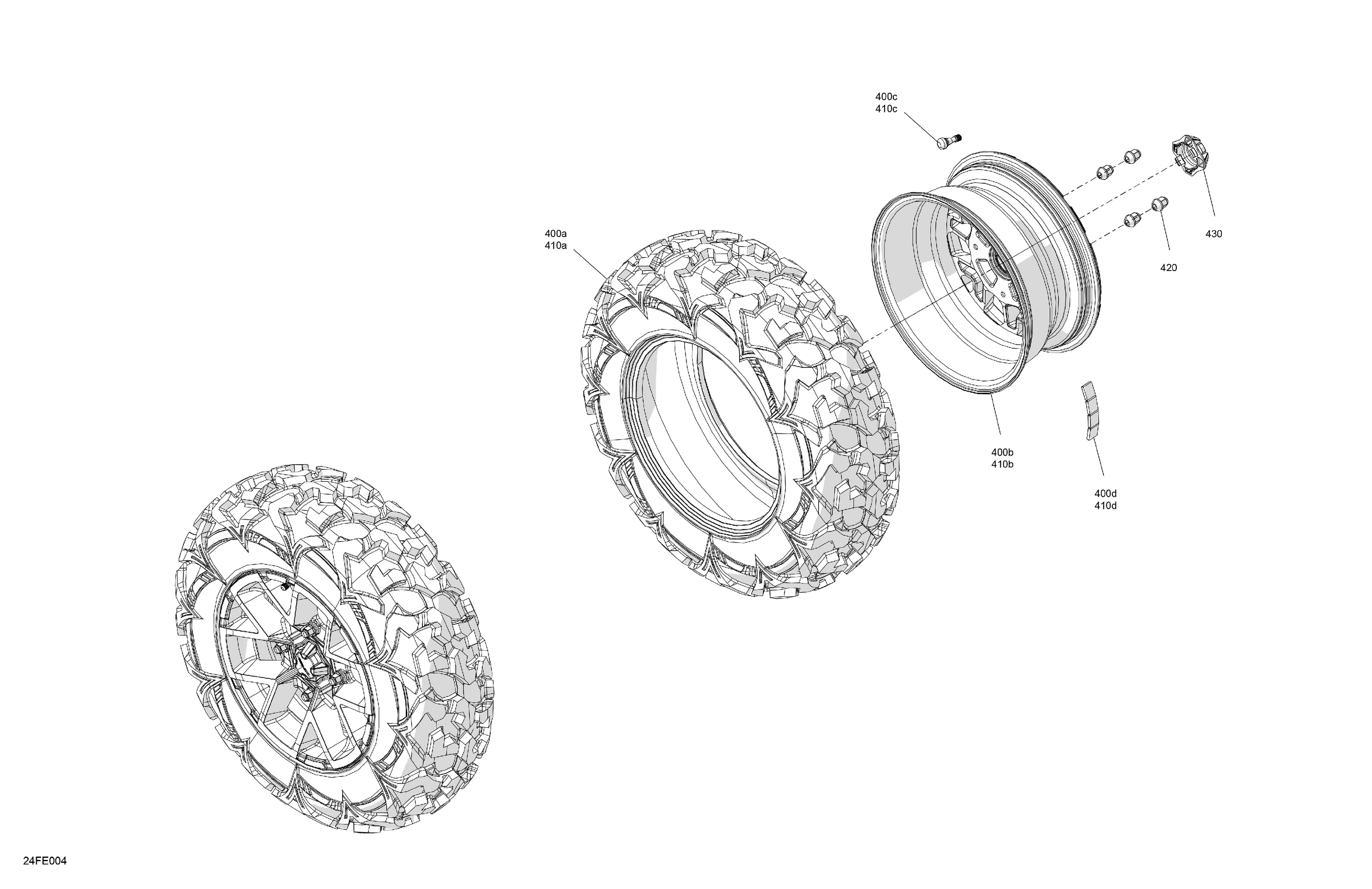 04 ENTRAINEMENT ROUES AVANT POUR OUTLANDER MAX XT 700 ARGENT PLATINUM SATIN 2025