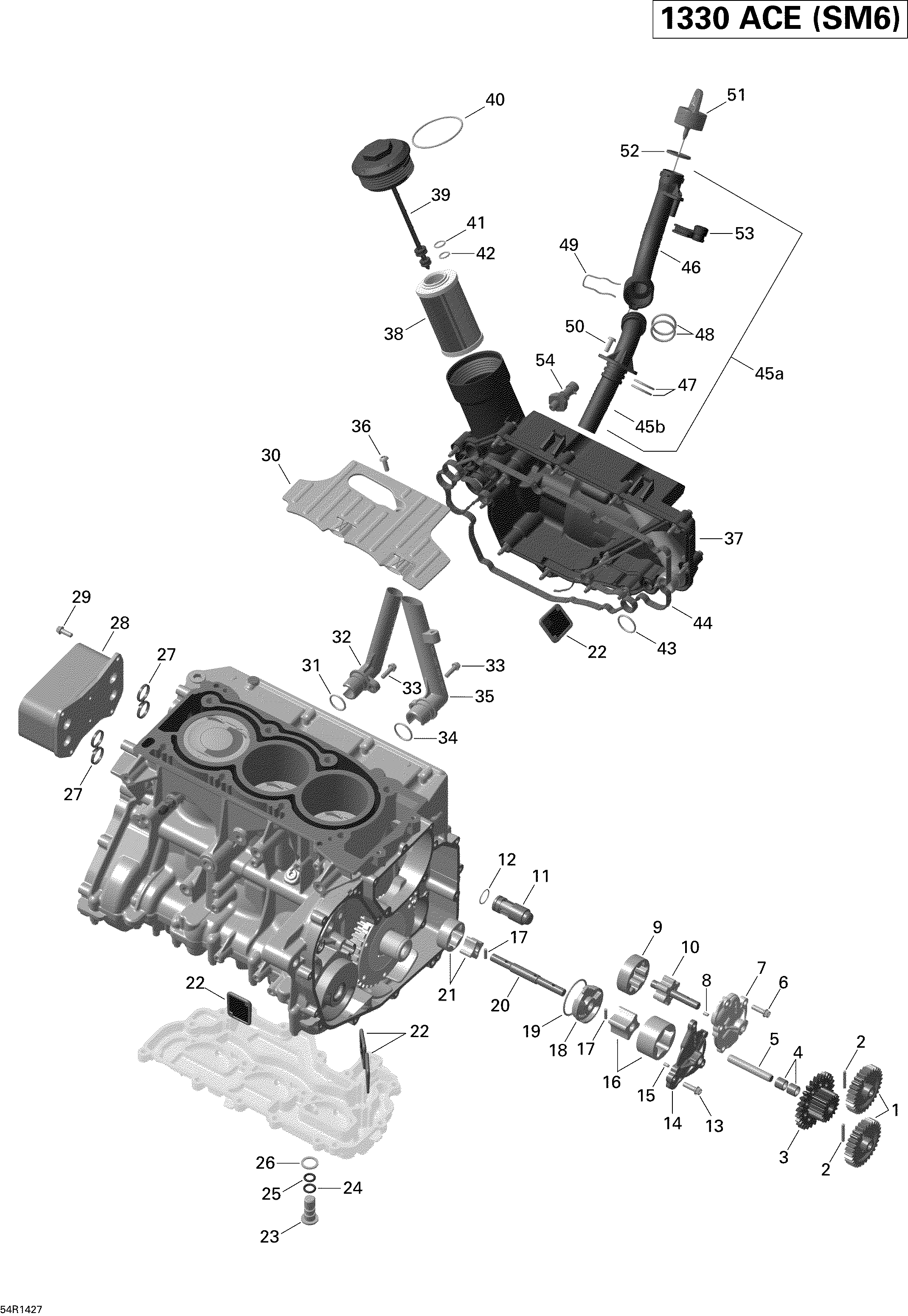 01 LUBRIFICATION DU MOTEUR POUR SPYDER RT SM6 BLACK 2014