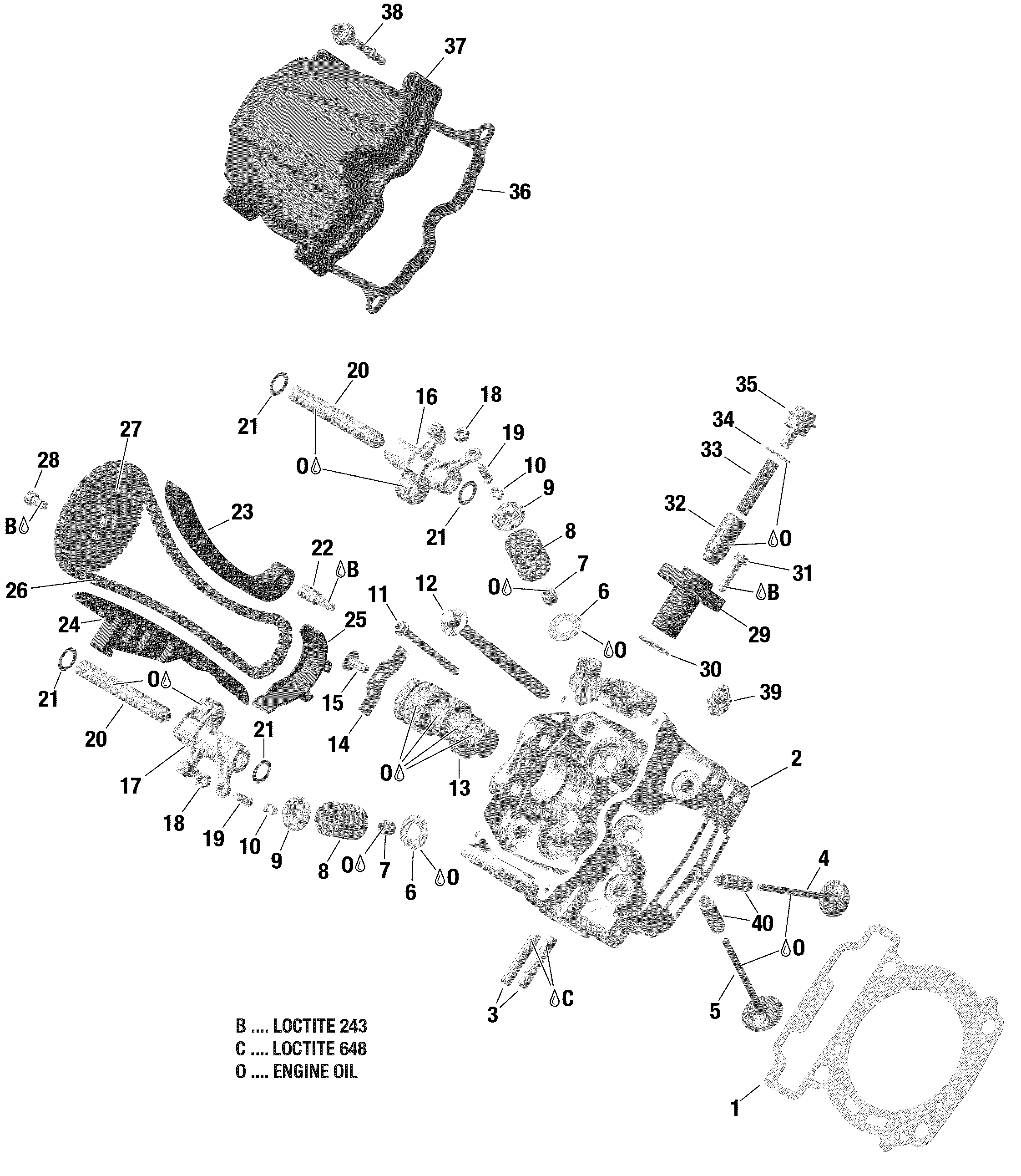 01 ROTAX CULASSE AVANT POUR OUTLANDER 570 EFI DPS GRIS GRANITE 2021