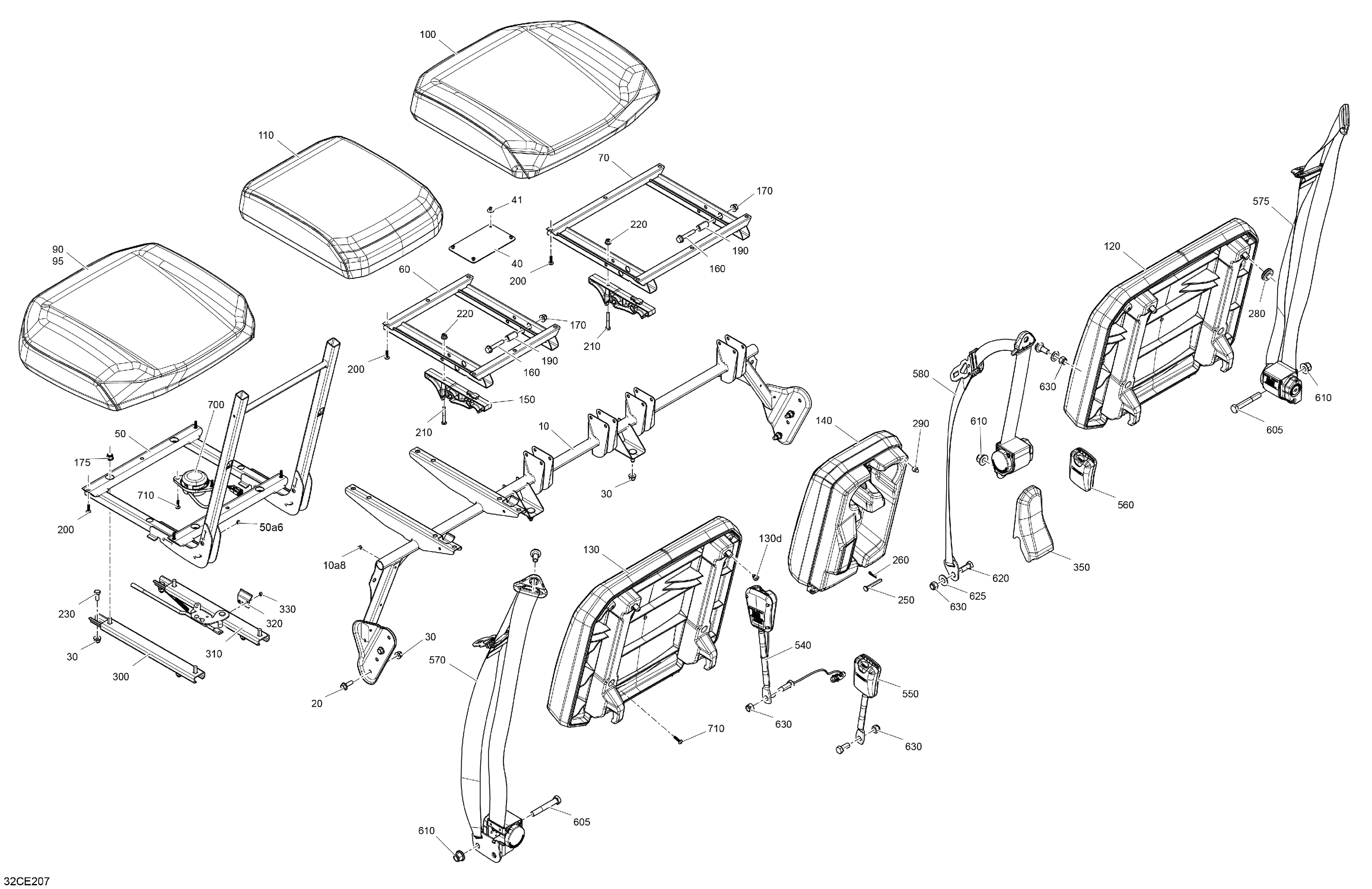 07 CARROSSERIE SIEGE PARTIE AVANT POUR TRAXTER MAX HD10 XU BLEU MARINE 2025