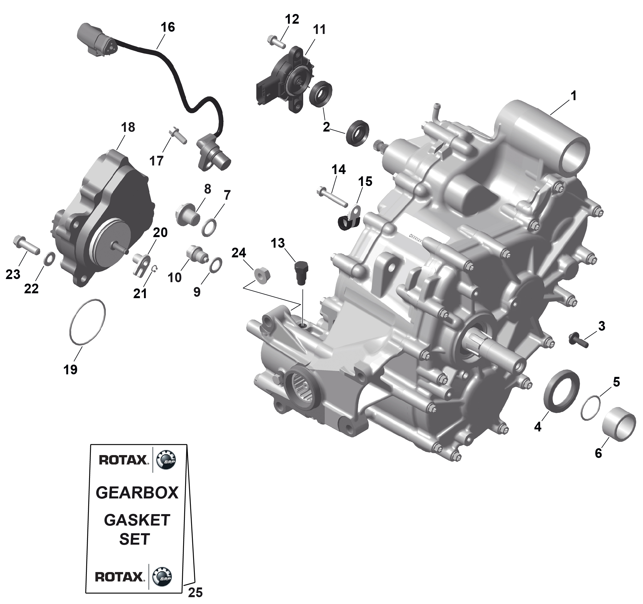 01 ROTAX BOITE DE VITESSES POUR OUTLANDER 1000 EFI 6X6 XU VERT BOREAL 2024