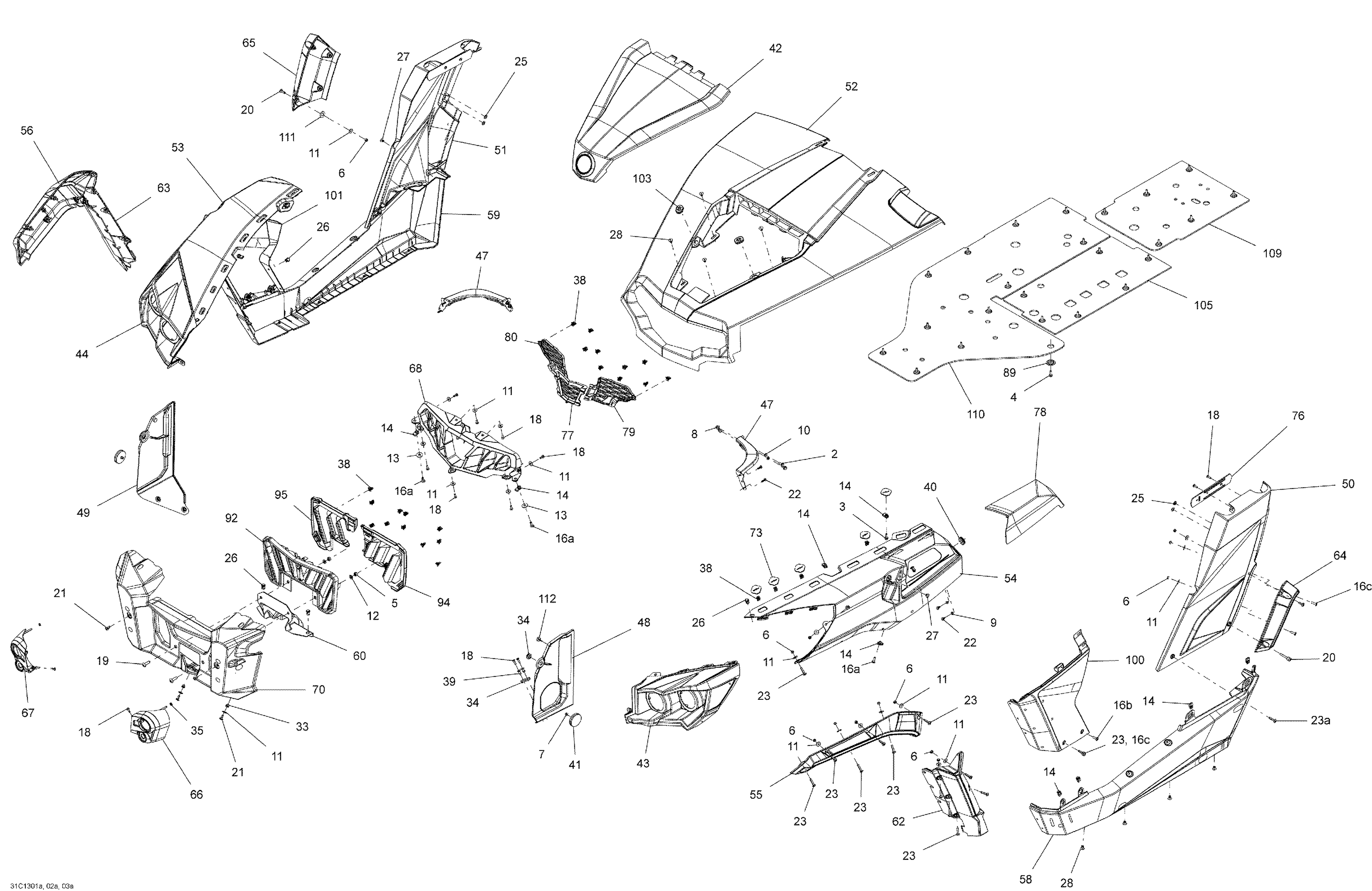 09 CARROSSERIE ET ACCESSOIRES POUR COMMANDER STD ROUGE 2013