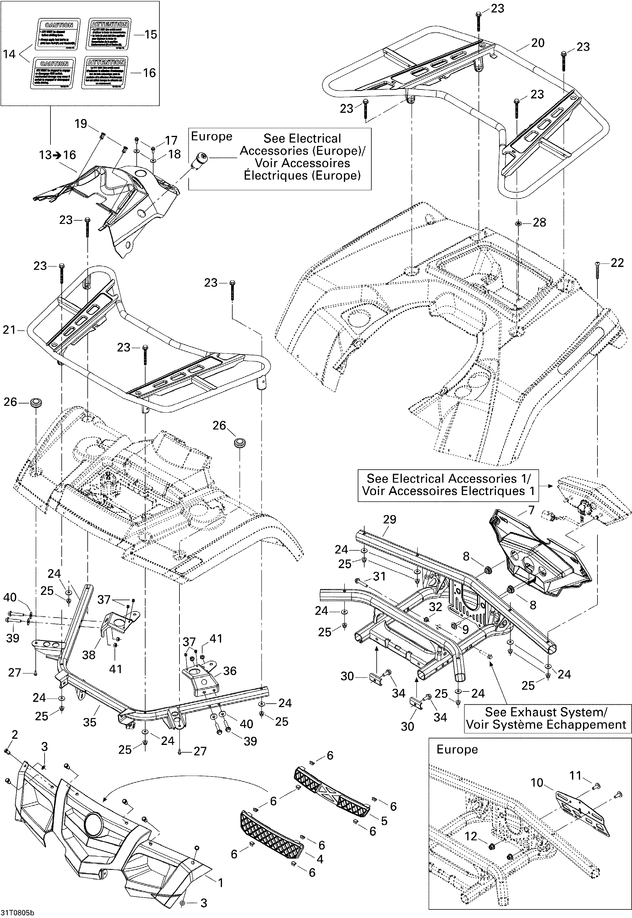 09 CARROSSERIE ET ACCESSOIRES 2 POUR OUTLANDER STD 400HO EFI ROUGE VIPERE 2008