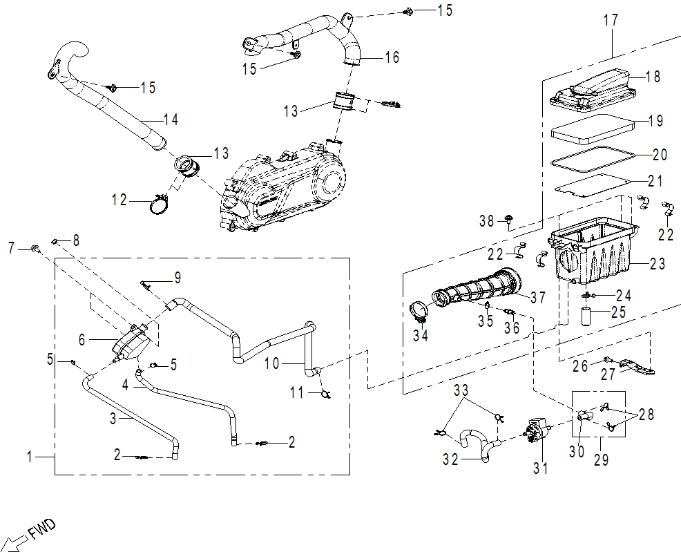 02 MOTEUR FILTRE A AIR POUR RENEGADE 110 EFI CATALYST GRAY 2025