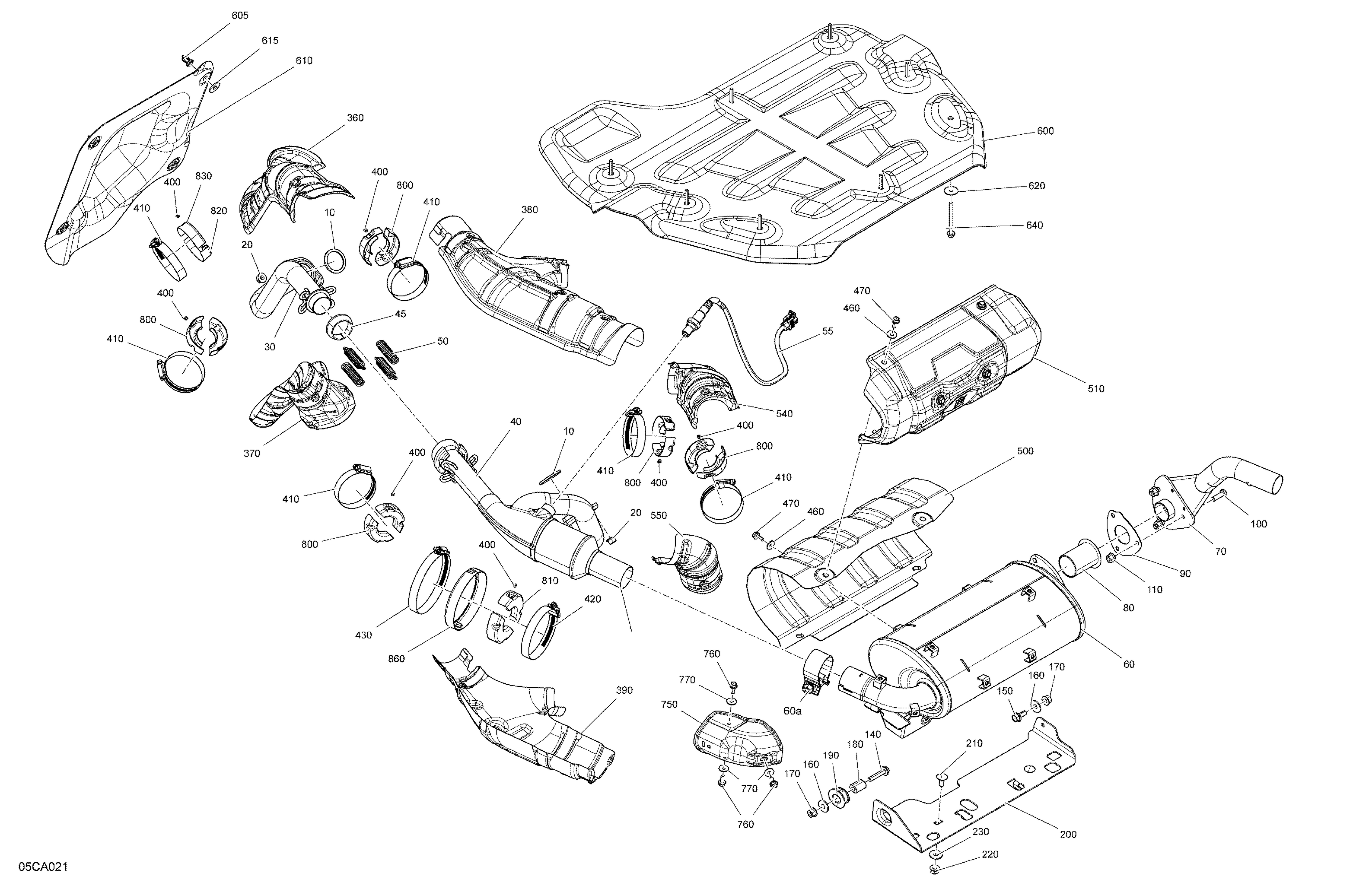 02 MOTEUR ECHAPPEMENT POUR MAVERICK SPORT 1000 BASE ROUGE 2021