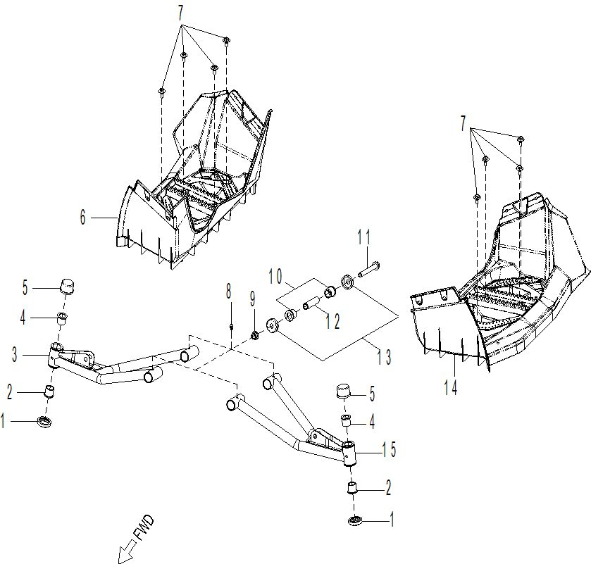 05 SUSPENSION BRAS OSCILLANT REPOSE PIEDS 110 POUR RENEGADE 110 EFI CATALYST GRAY 2025