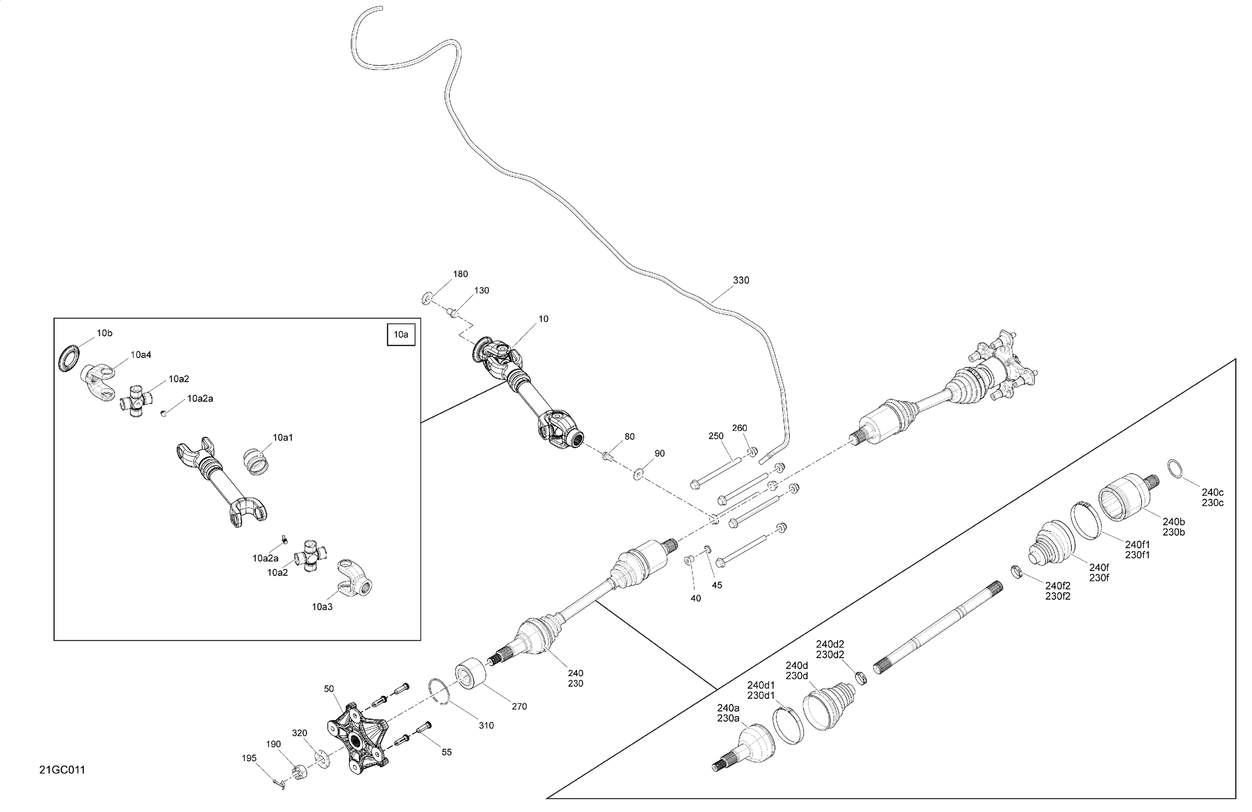 04 ENTRAINEMENT ARRIERE PIECES COMMUNES POUR OUTLANDER 570 EFI STD ROUGE VIPERE 2022