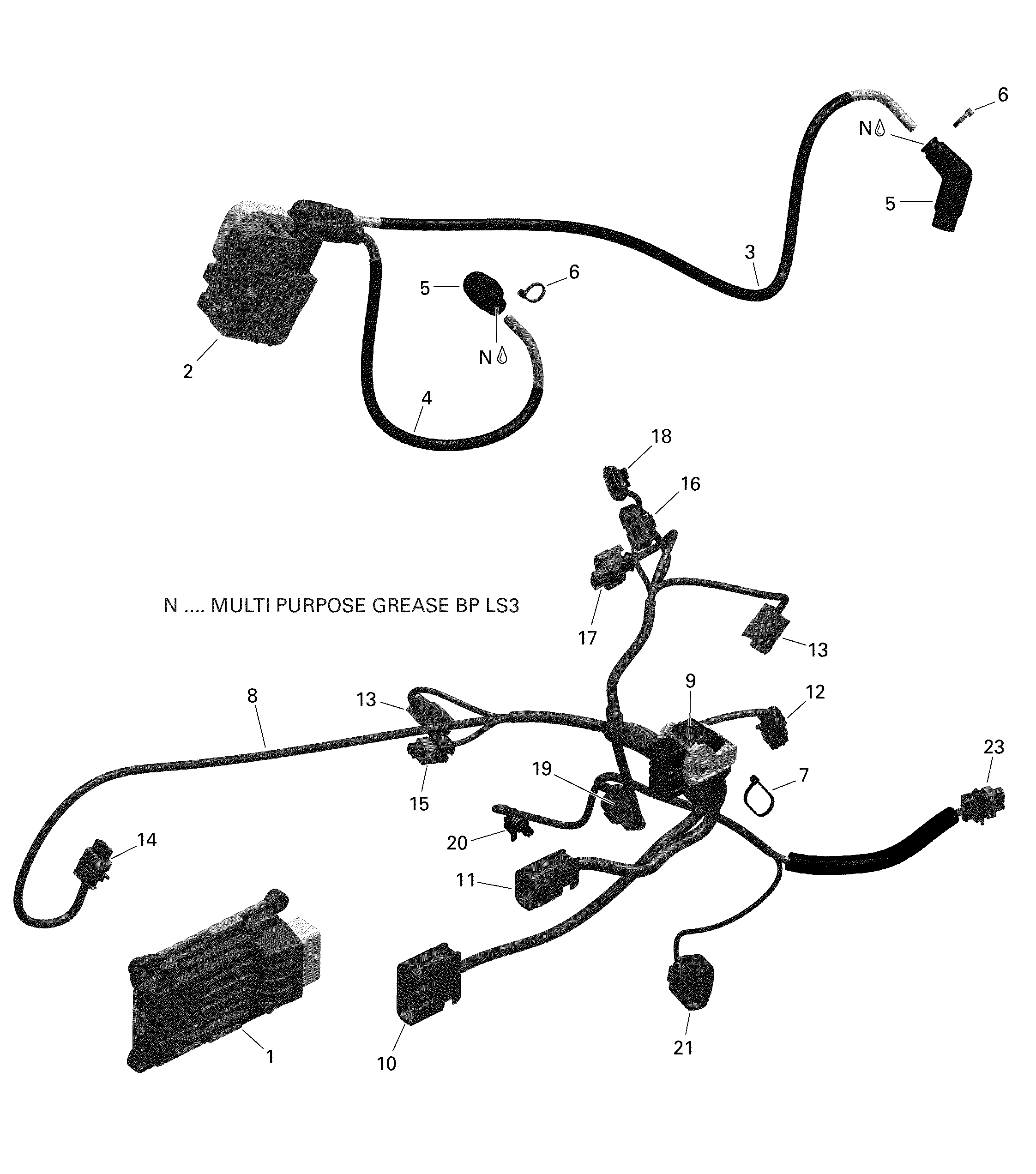 01 ROTAX FAISCEAU MOTEUR ET MODULE ELECTRONIQUE V4 POUR OUTLANDER 570 EFI XU VERT TUNDRA 2022