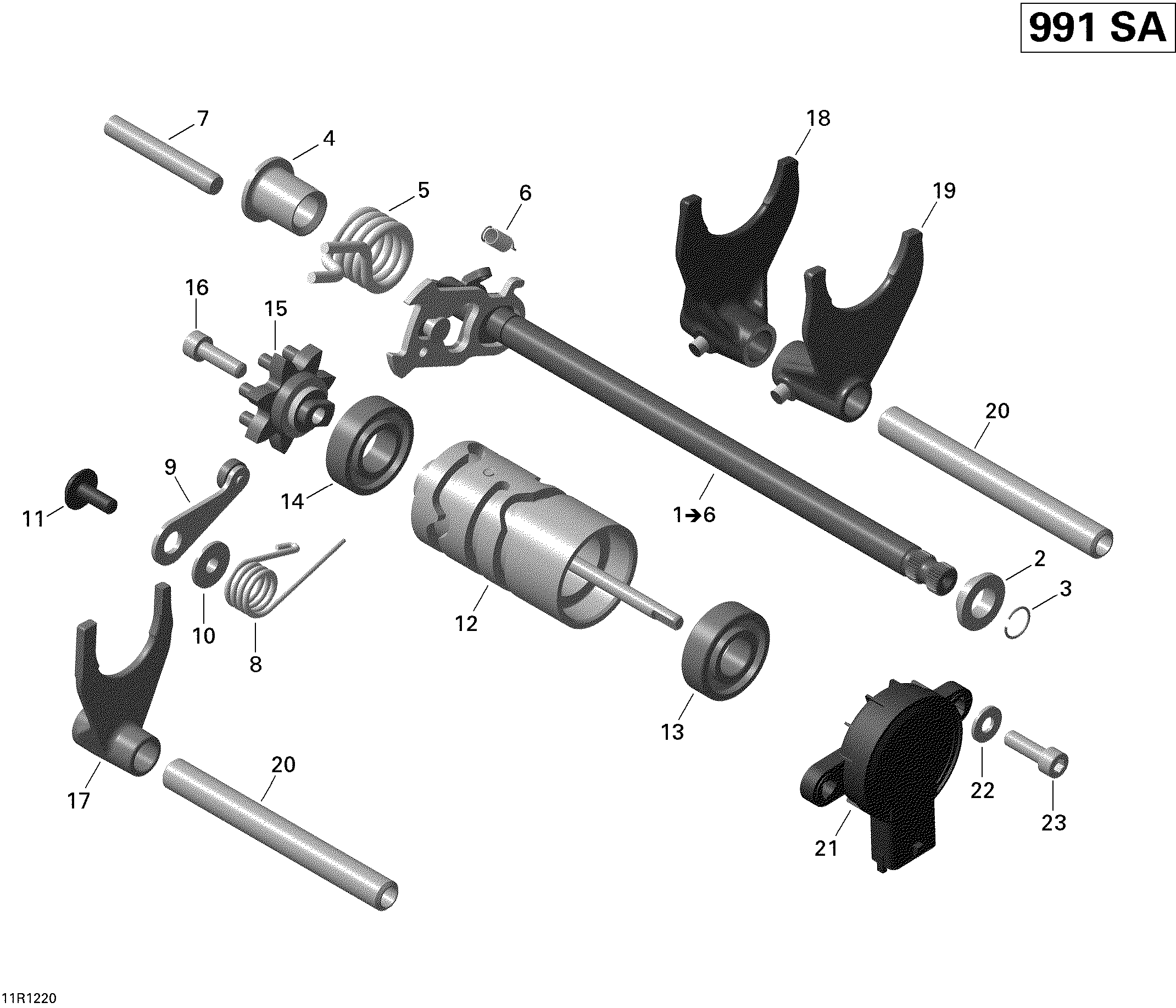 05 SYSTEME DE CHANGEMENT DE VITESSE POUR SPYDER RS S SE5 CAN AM REDSATIN BLACK 2012
