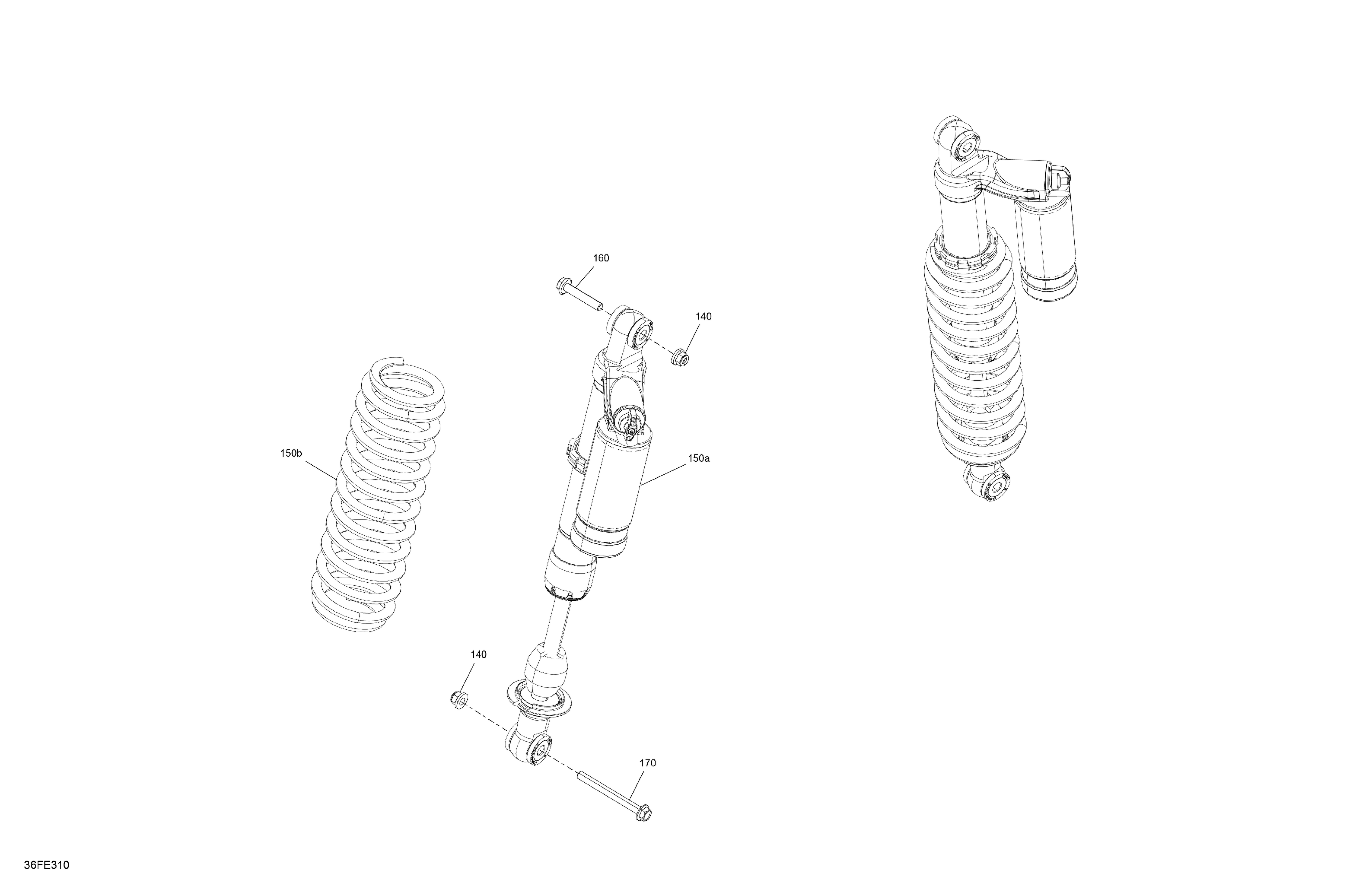 05 SUSPENSION AMORTISSEURS ARRIERE POUR OUTLANDER MAX LTD 1000R BLEU MARINE 2025