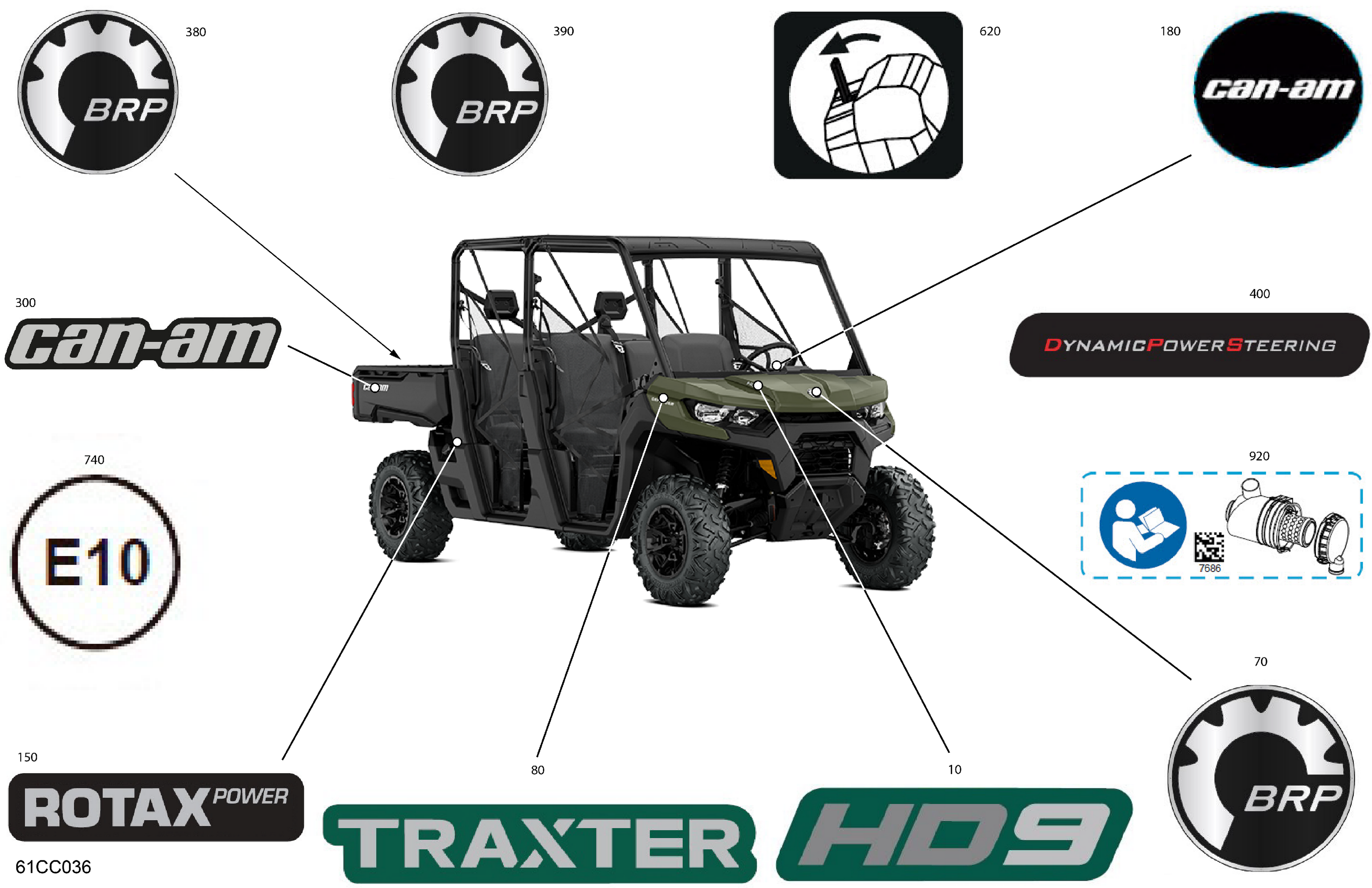 07 CARROSSERIE KITS DECOS POUR TRAXTER HD9 DPS VERT TUNDRA EPANO 2023