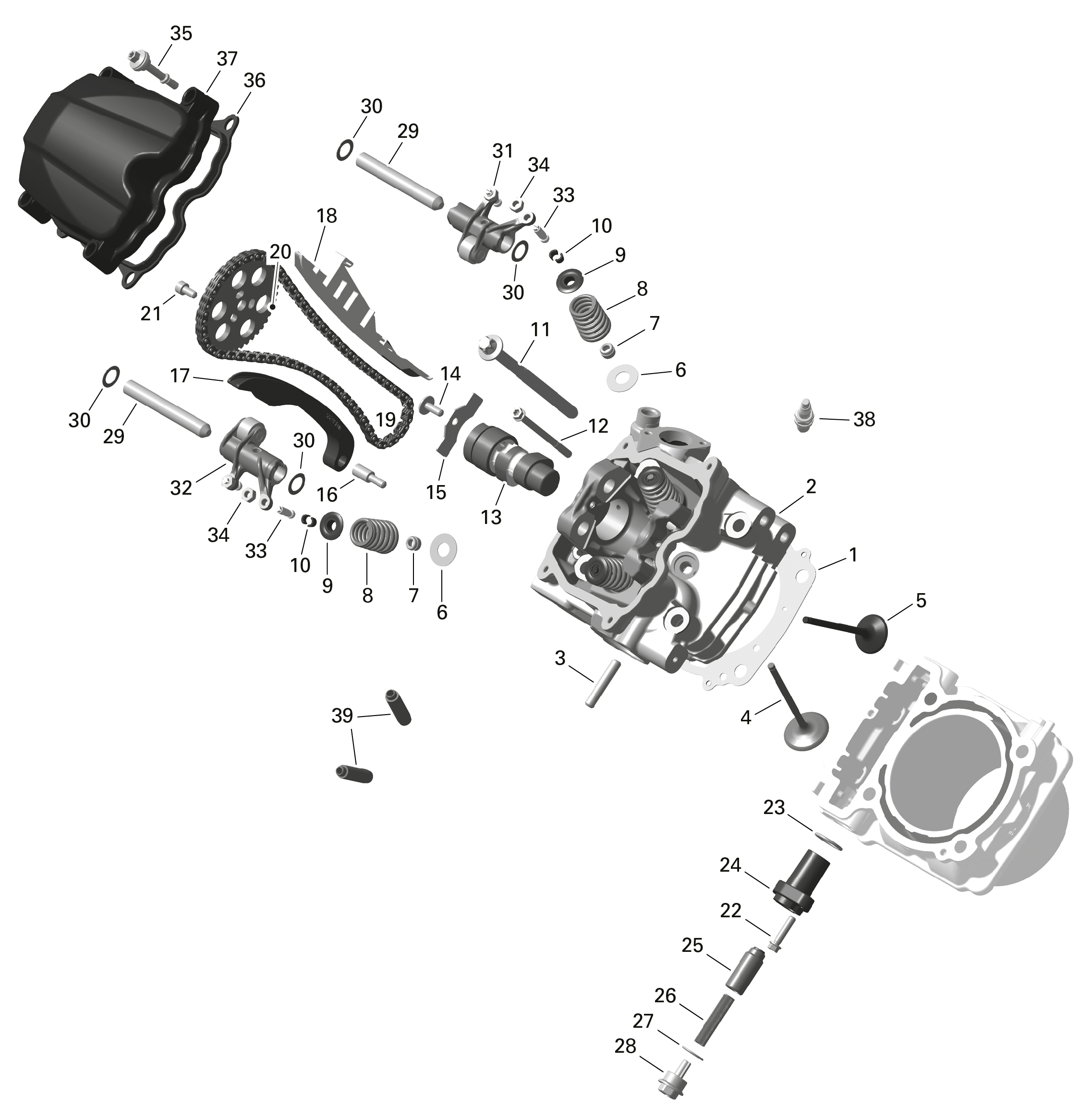 01 ROTAX CULASSE POUR OUTLANDER 450 EFI 6X6 XU VERT TUNDRA 2024