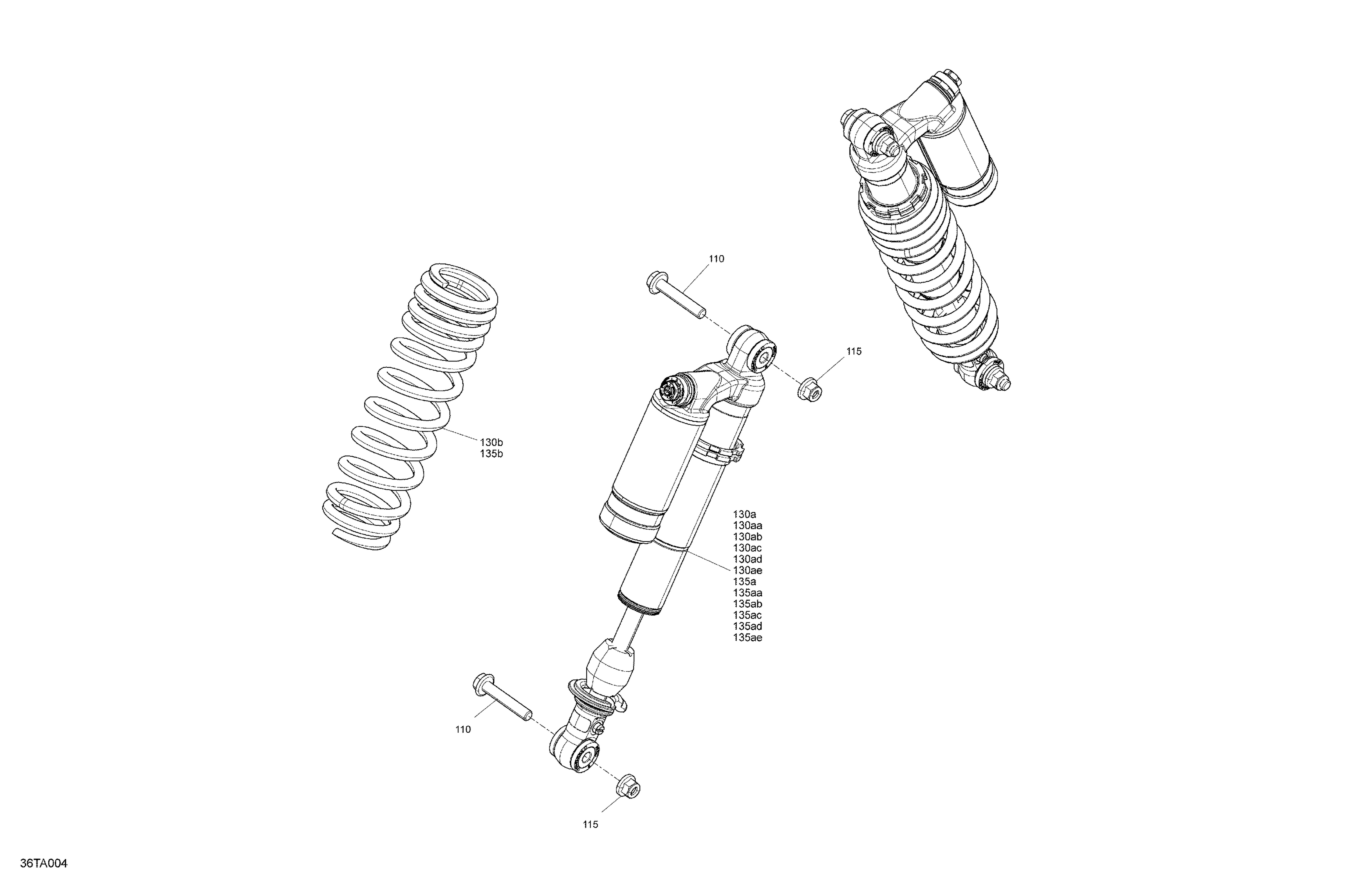 05 SUSPENSION AMORTISSEURS AVANTS POUR OUTLANDER 1000 EFI DPS GRIS GRANITE 2021