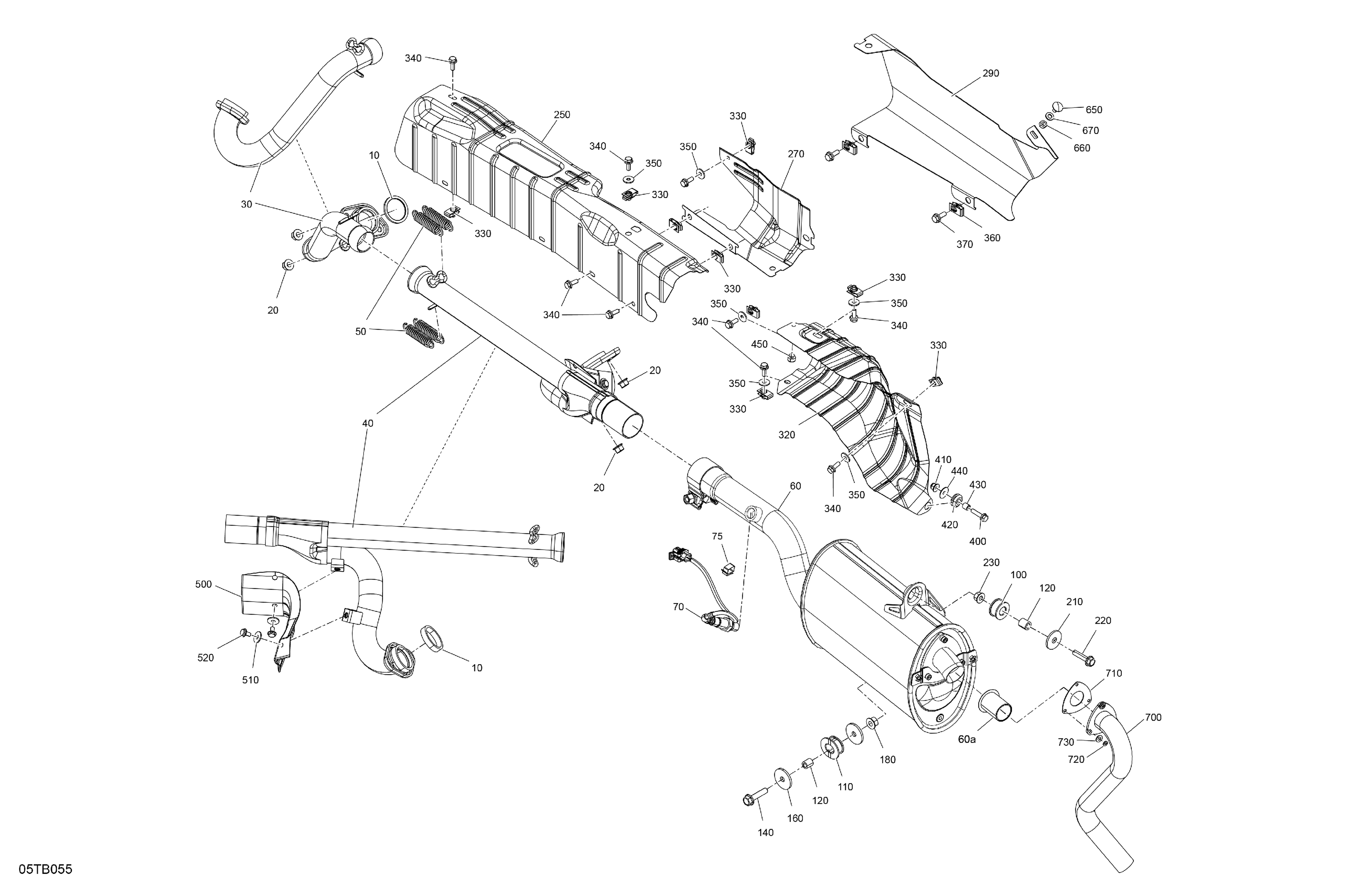 02 MOTEUR ECHAPPEMENT POUR OUTLANDER 1000 EFI 6X6 XT VERT ESCADRON 2022
