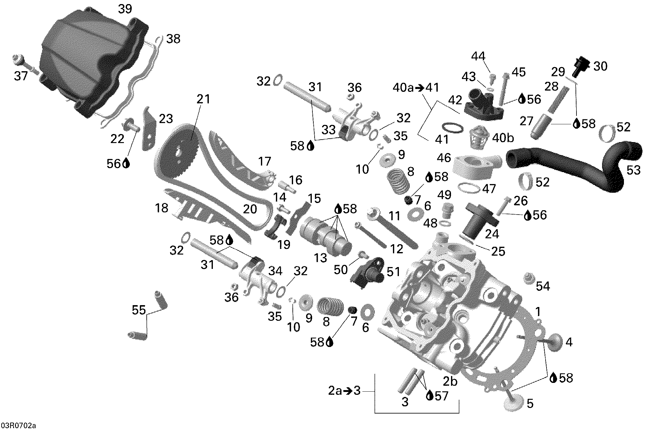 01 CULASSE AVANT POUR OUTLANDER MAX STD 500 EFI ROUGE VIPERE 2008
