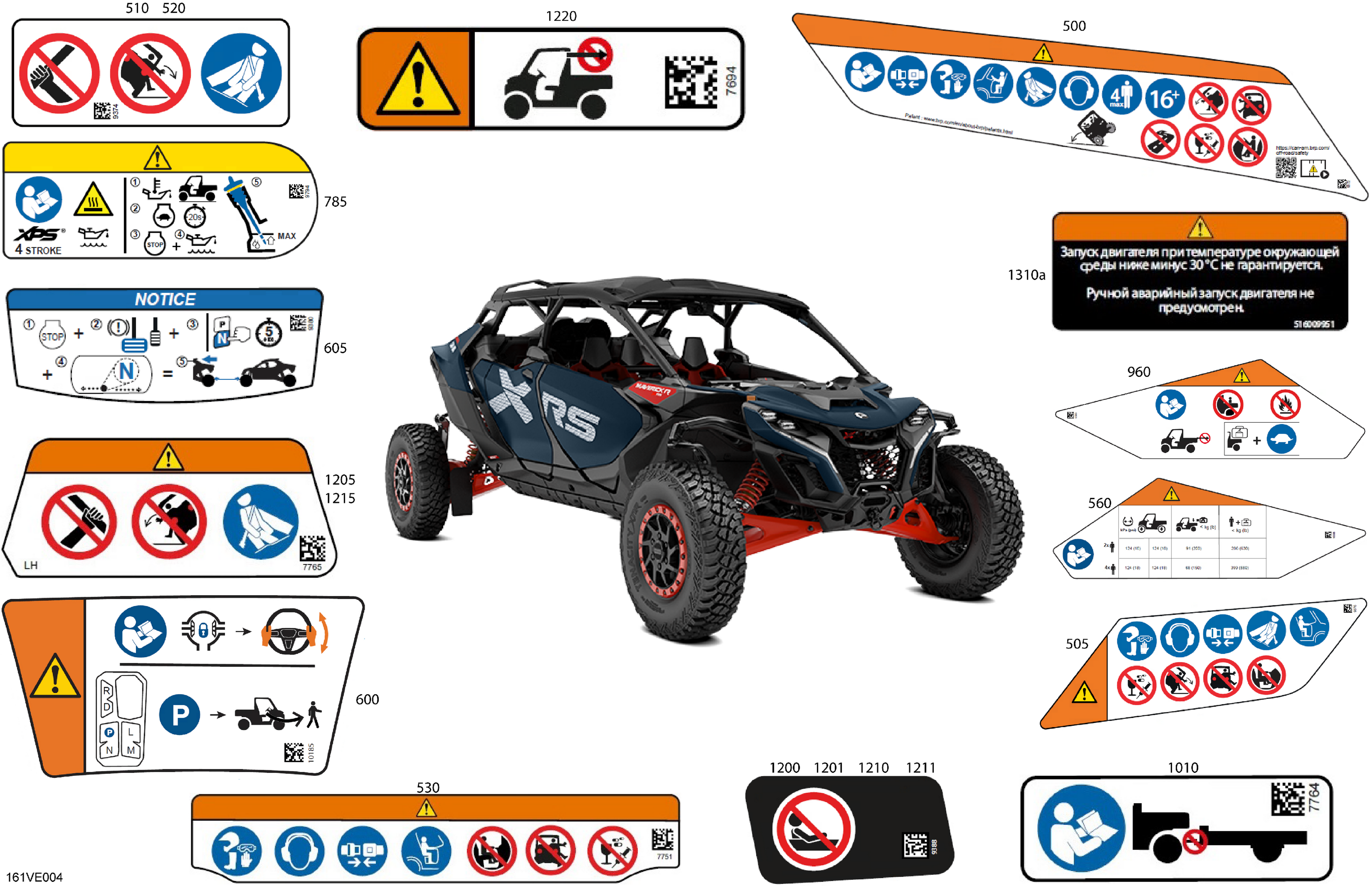 07 CARROSSERIE AUTOCOLLANTS DAVERTISSEMENT POUR MAVERICK R MAX 996NT2 XRS SAS BLEU MARINE 2025
