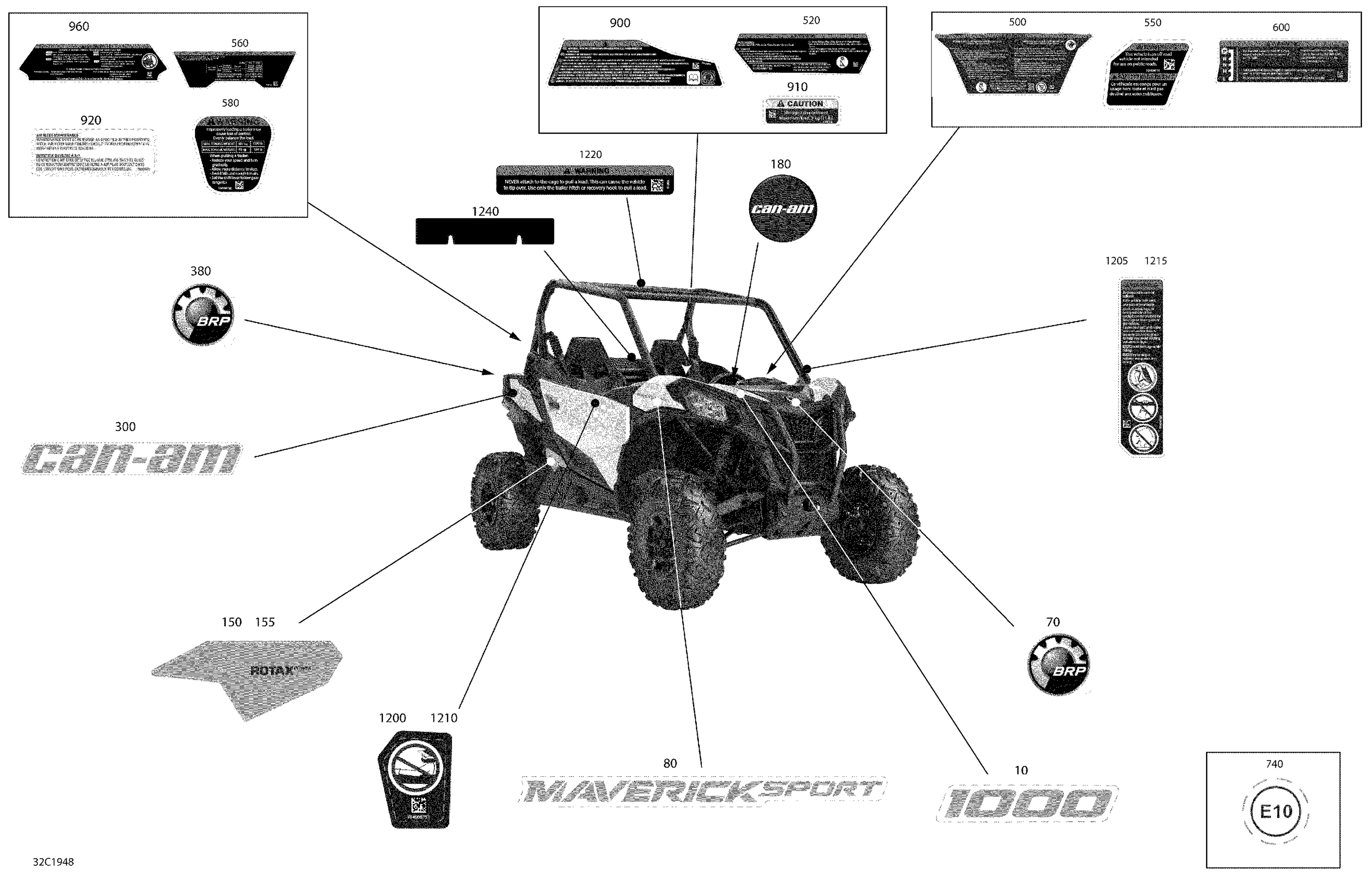 09 KITS DECO ENSEMBLE BASE POUR MAVERICK SPORT 1000 BASE BLANC 2019