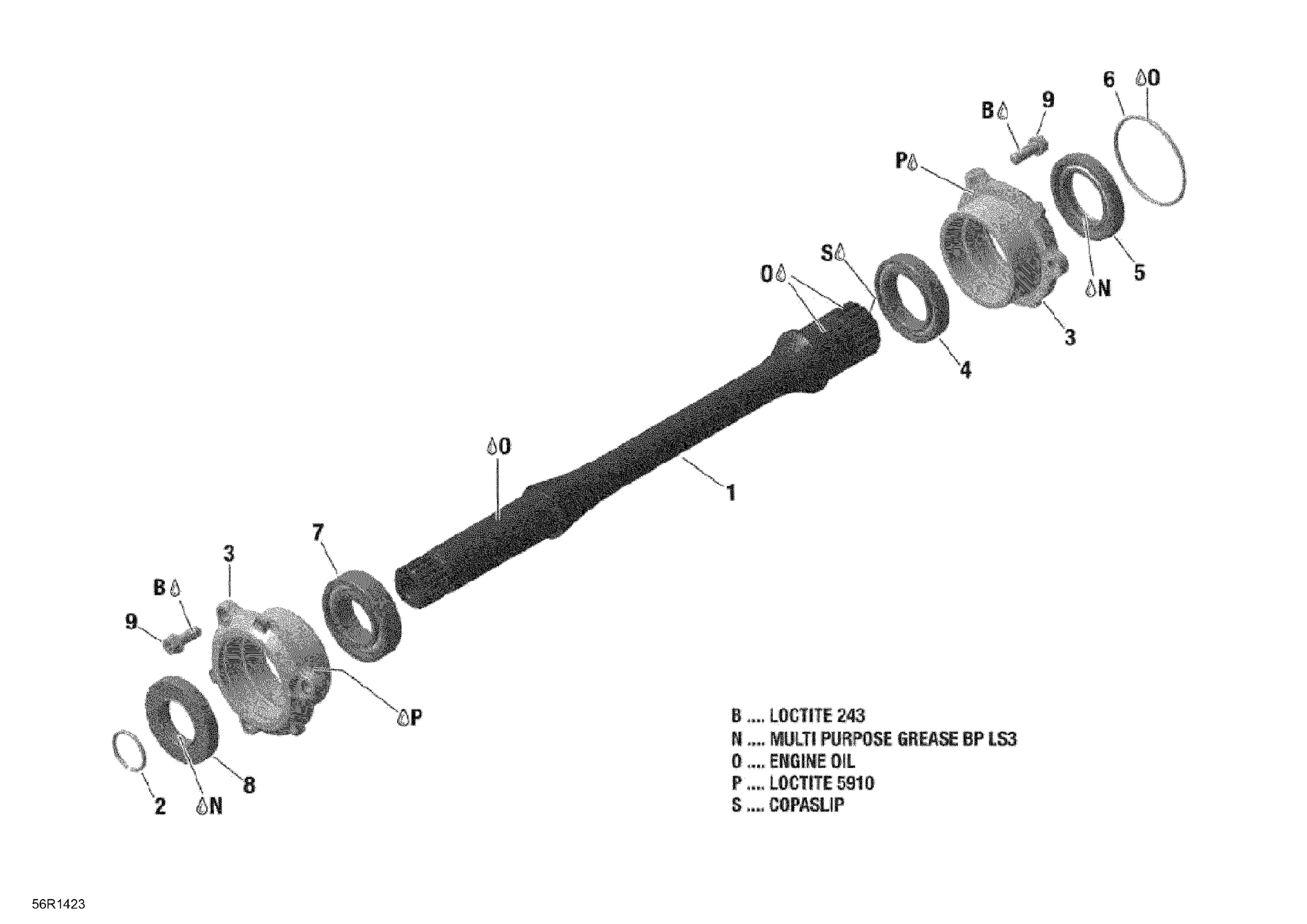 08 ARBRE ENTRAINEMENT 56R1423 POUR OUTLANDER 6X6 XT GRIS CARGO 2014