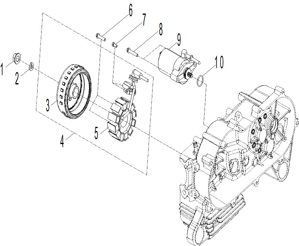 02 MOTEUR GENERATEUR DEMARREUR POUR RENEGADE 110 EFI CATALYST GRAY 2025