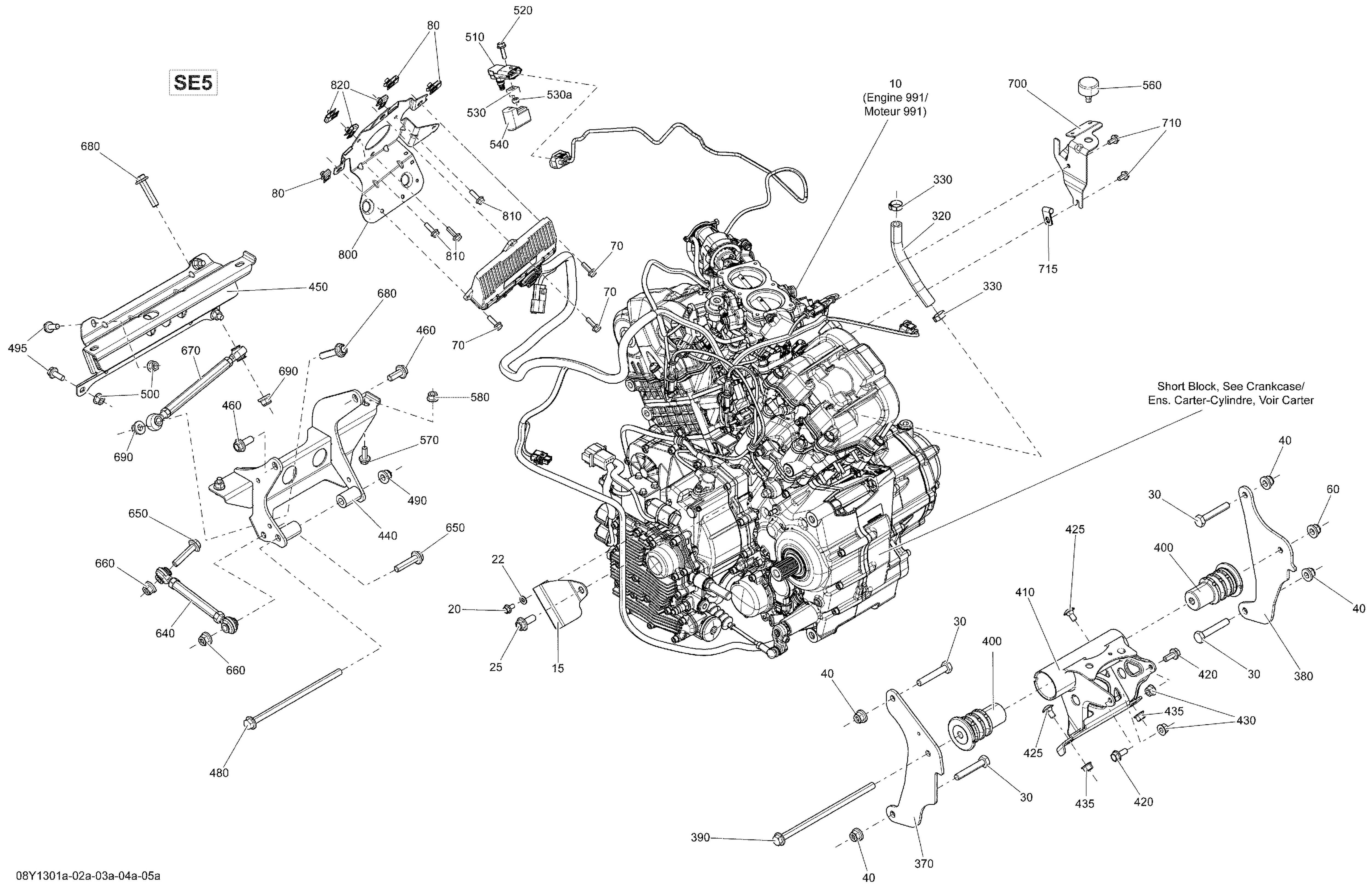01 MOTEUR SE5 POUR SPYDER RS S SE5 GREEN 2013