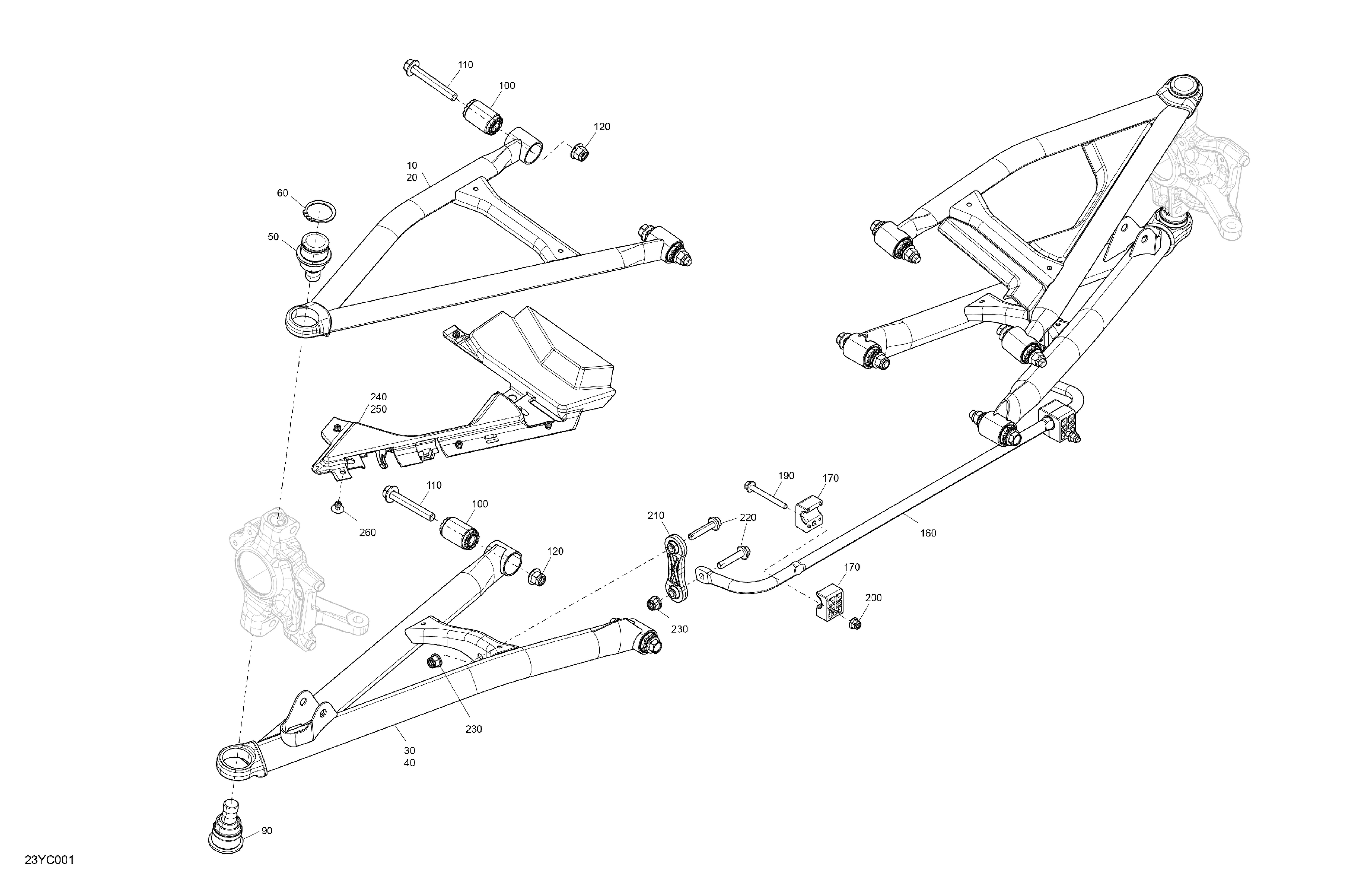 05 SUSPENSIONS AVANT POUR SPYDER F3 LIMITED DARK EDITION SE6 MONOLITH BLACK 2023