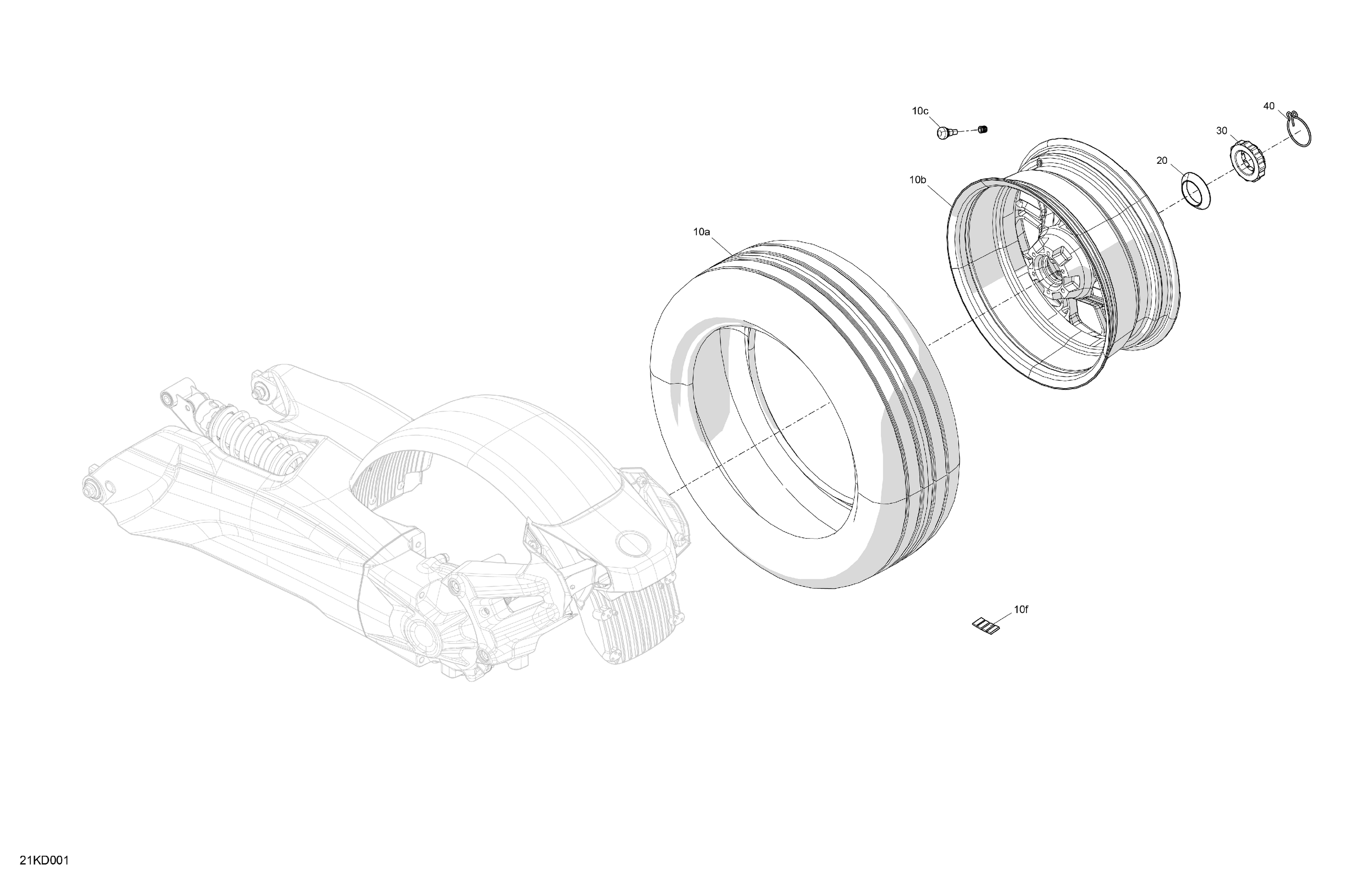 04 ENTRAINEMENT ROUE ARRIERE POUR RYKER 600 ACE CVT DEEP BLACK 2024