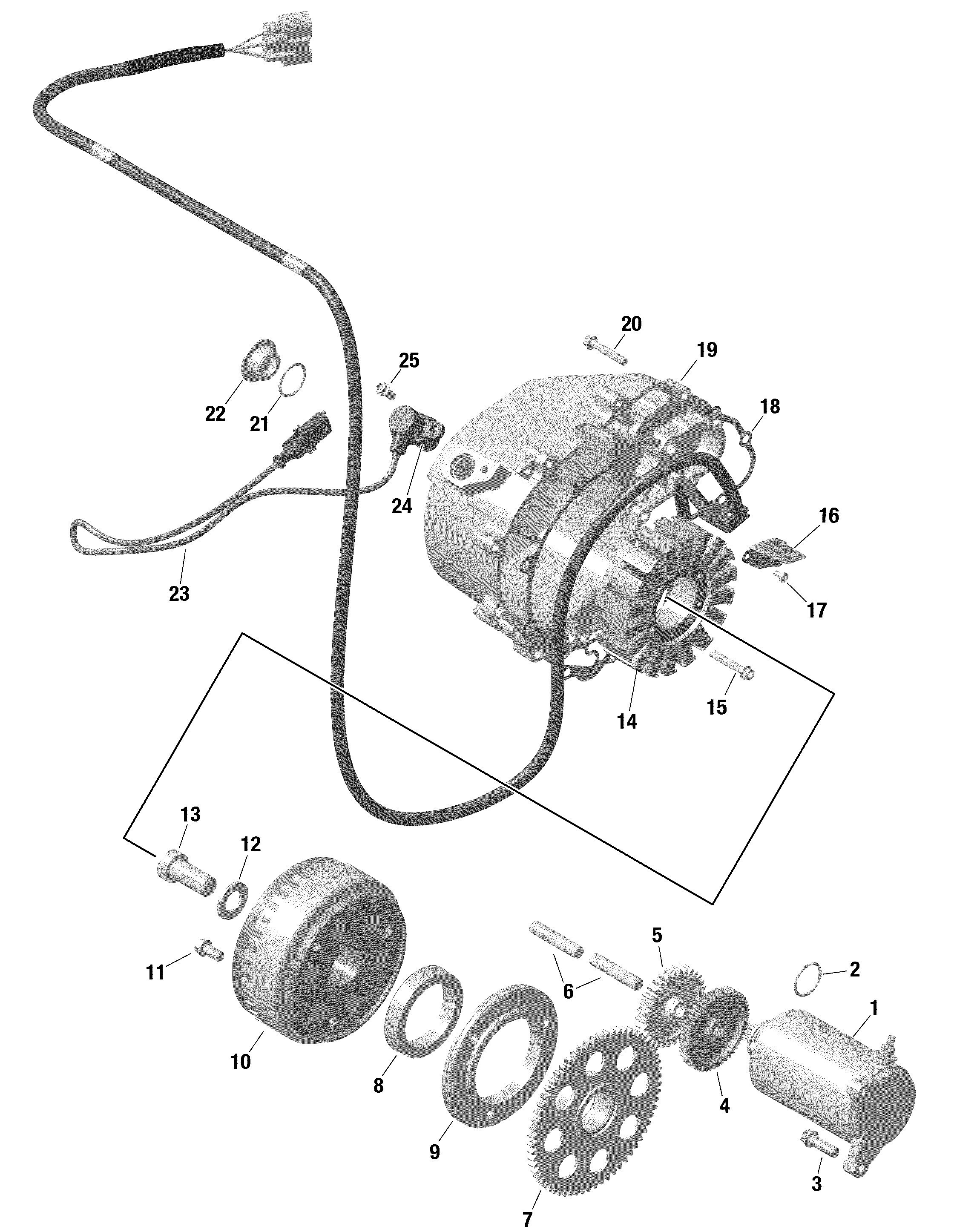 01 ROTAX MAGNETO ET DEMARREUR ELECTRIQUE POUR DEFENDER HD8 BASE VERT ESCADRON 2021