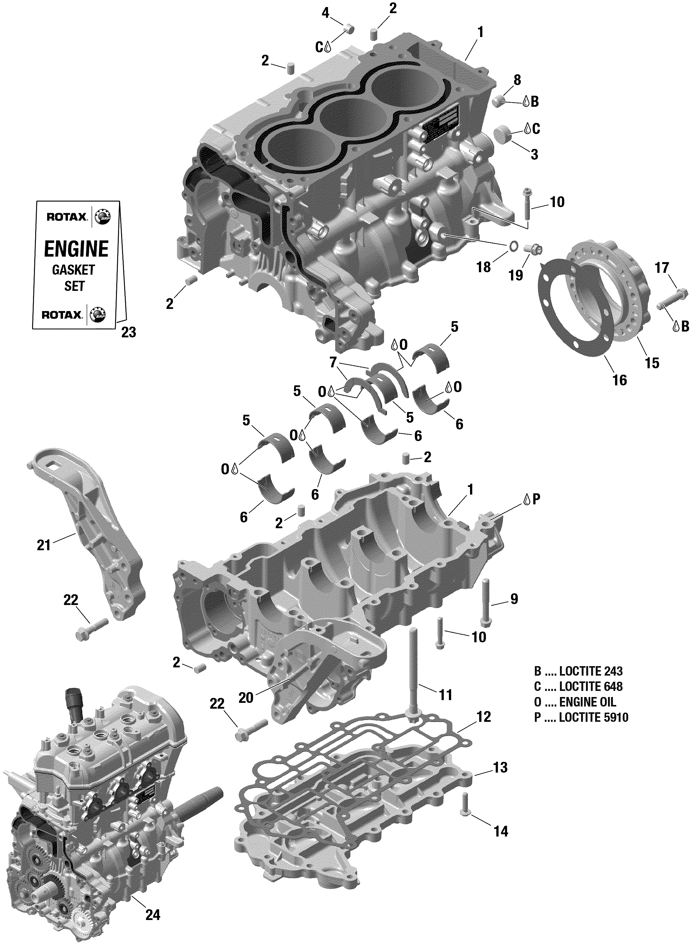 01 ROTAX CARTER 900 ACE POUR RYKER 900 ACE CVT 2019