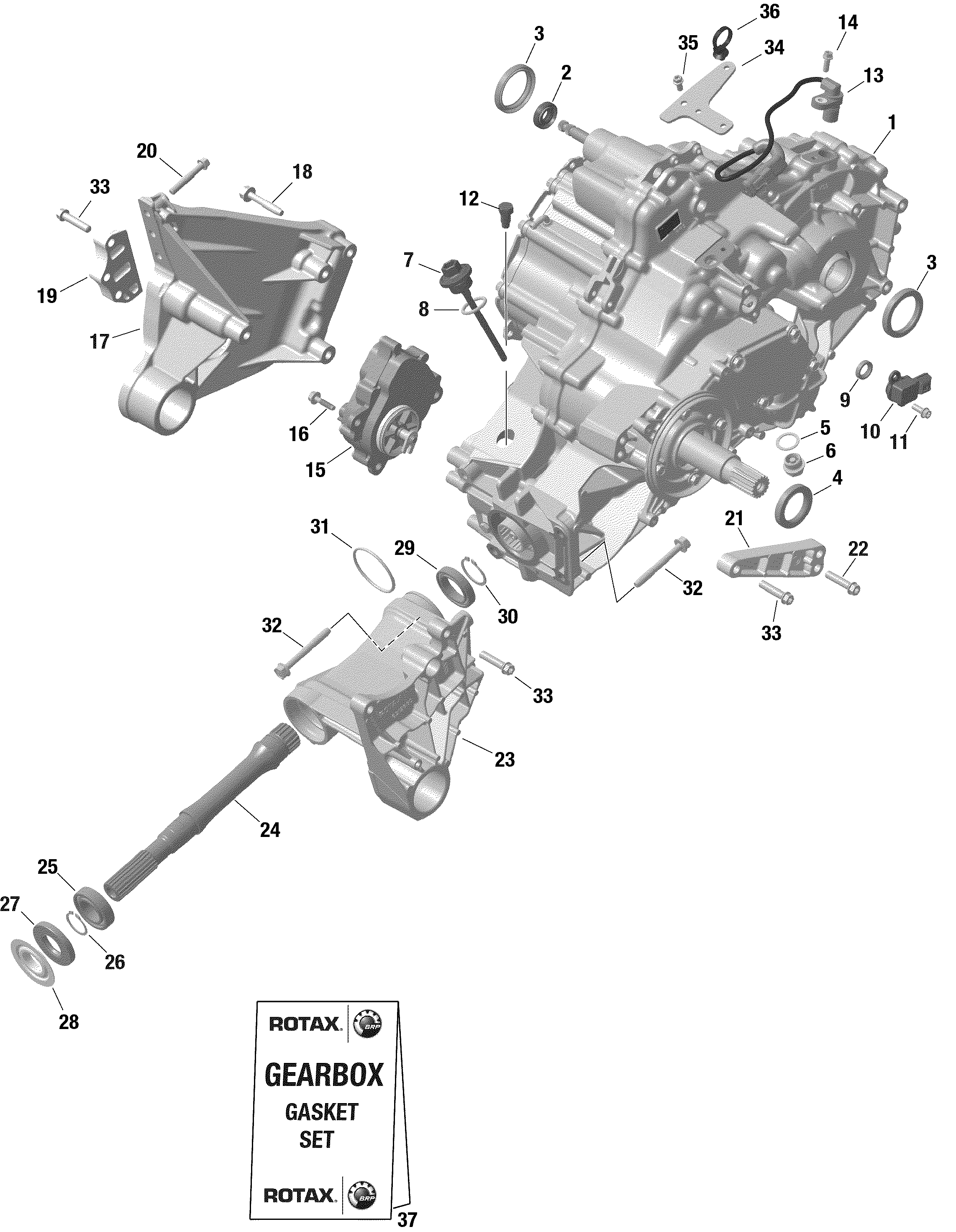 01 ROTAX BOITE DE VITESSES ET COMPOSANTS 506 POUR MAVERICK MAX TURBO R DS BLEU GULFSTREAM 2021