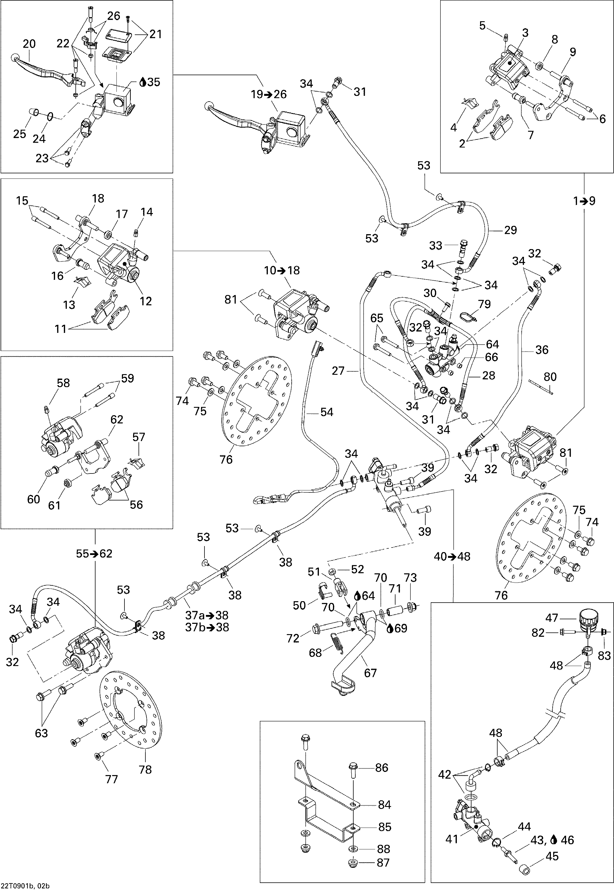 06 FREINS HYDRAULIQUE EUROPE POUR OUTLANDER MAX STD 400 EFI CVT ROUGE VIPERE 2009