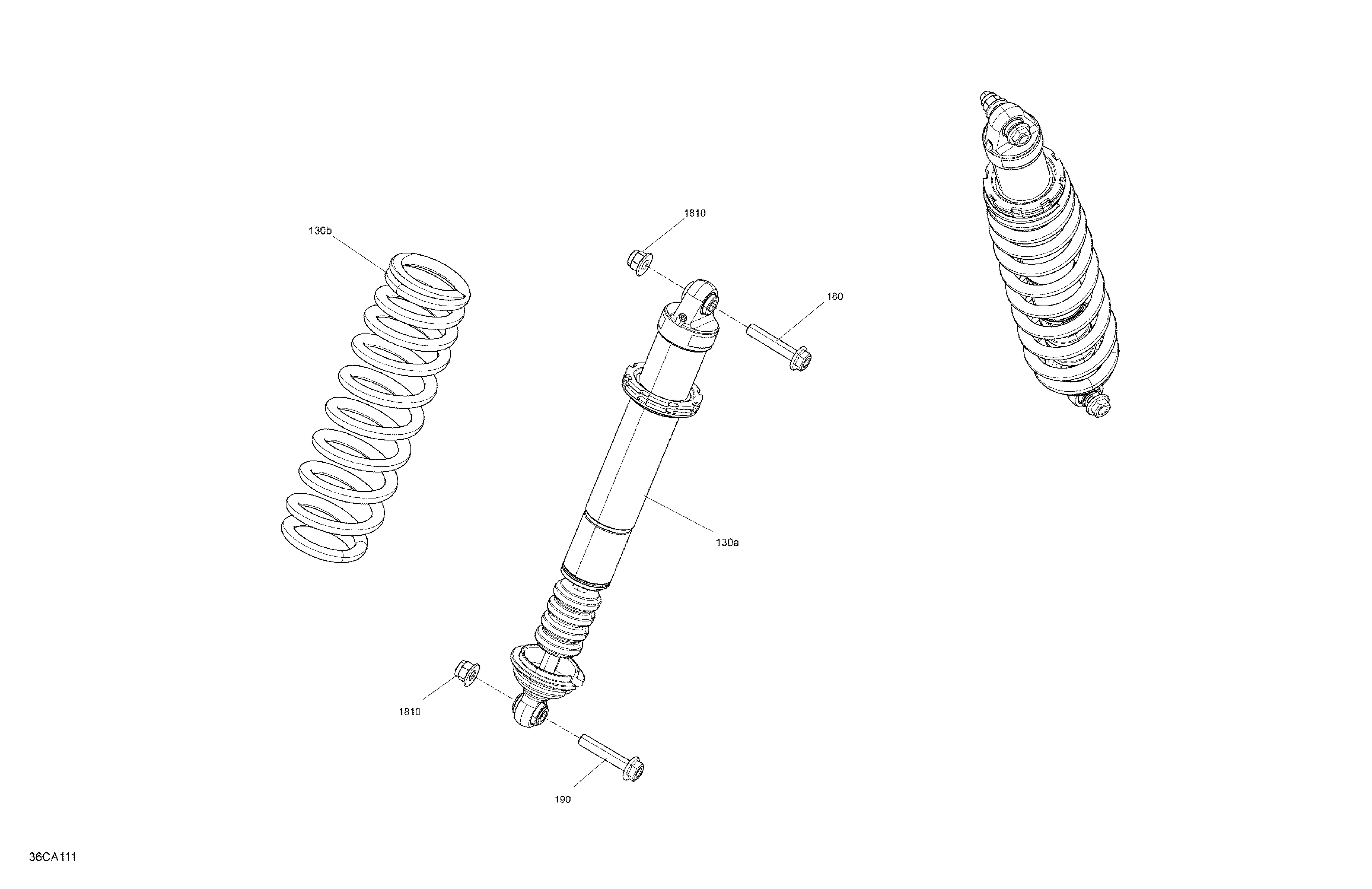 05 SUSPENSION AMORTISSEURS ARRIERES BASE POUR MAVERICK SPORT 1000 BASE ROUGE 2021