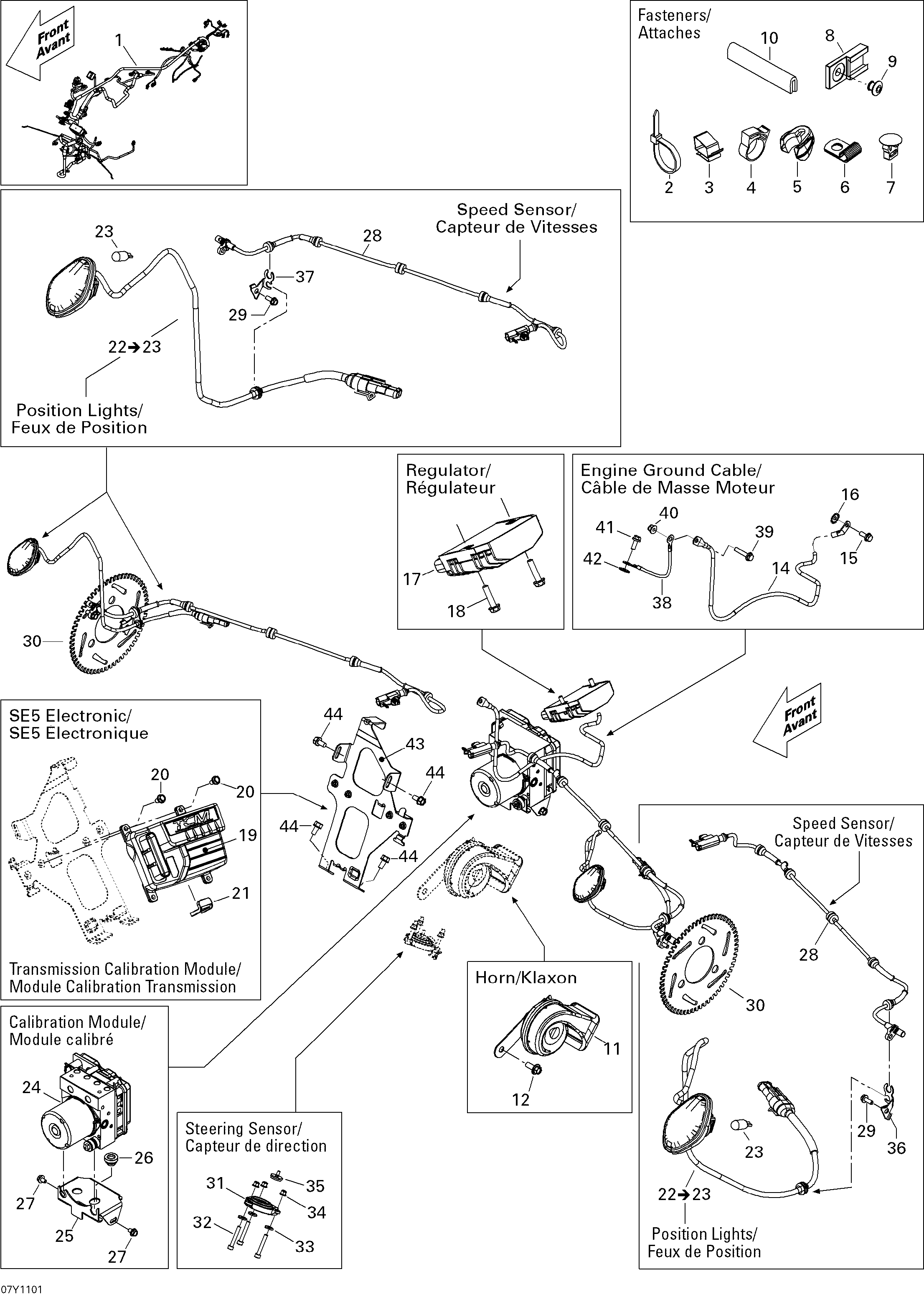10 ACCESSOIRES ELECTRIQUES AVANT SE5 POUR SPYDER RS S SE5 MAGNESIUM BLACK 2011