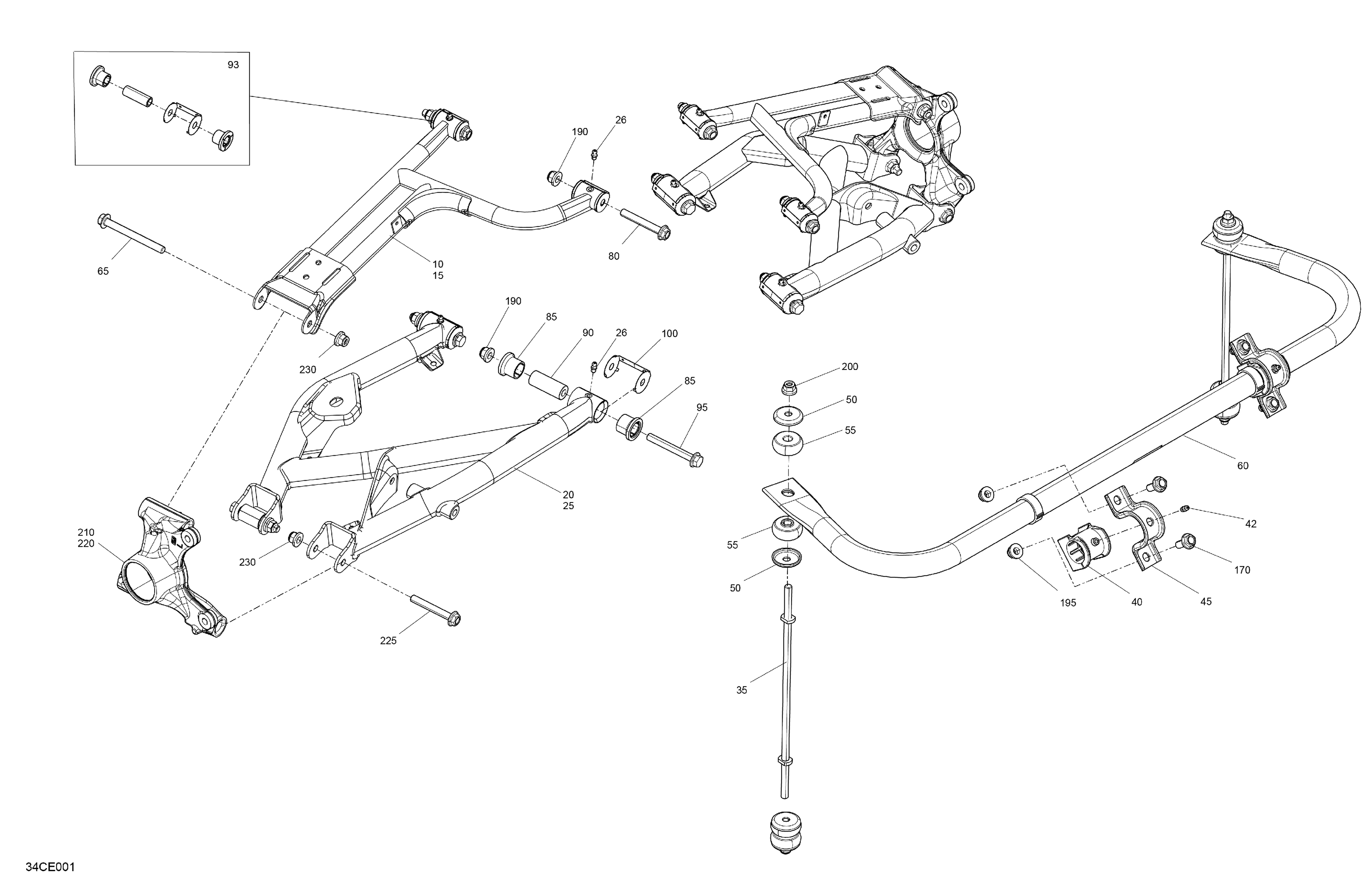 05 SUSPENSION COMPOSANTS ARRIERE POUR TRAXTER 6X6 HD10 DPS VERT ESCADRON 2025