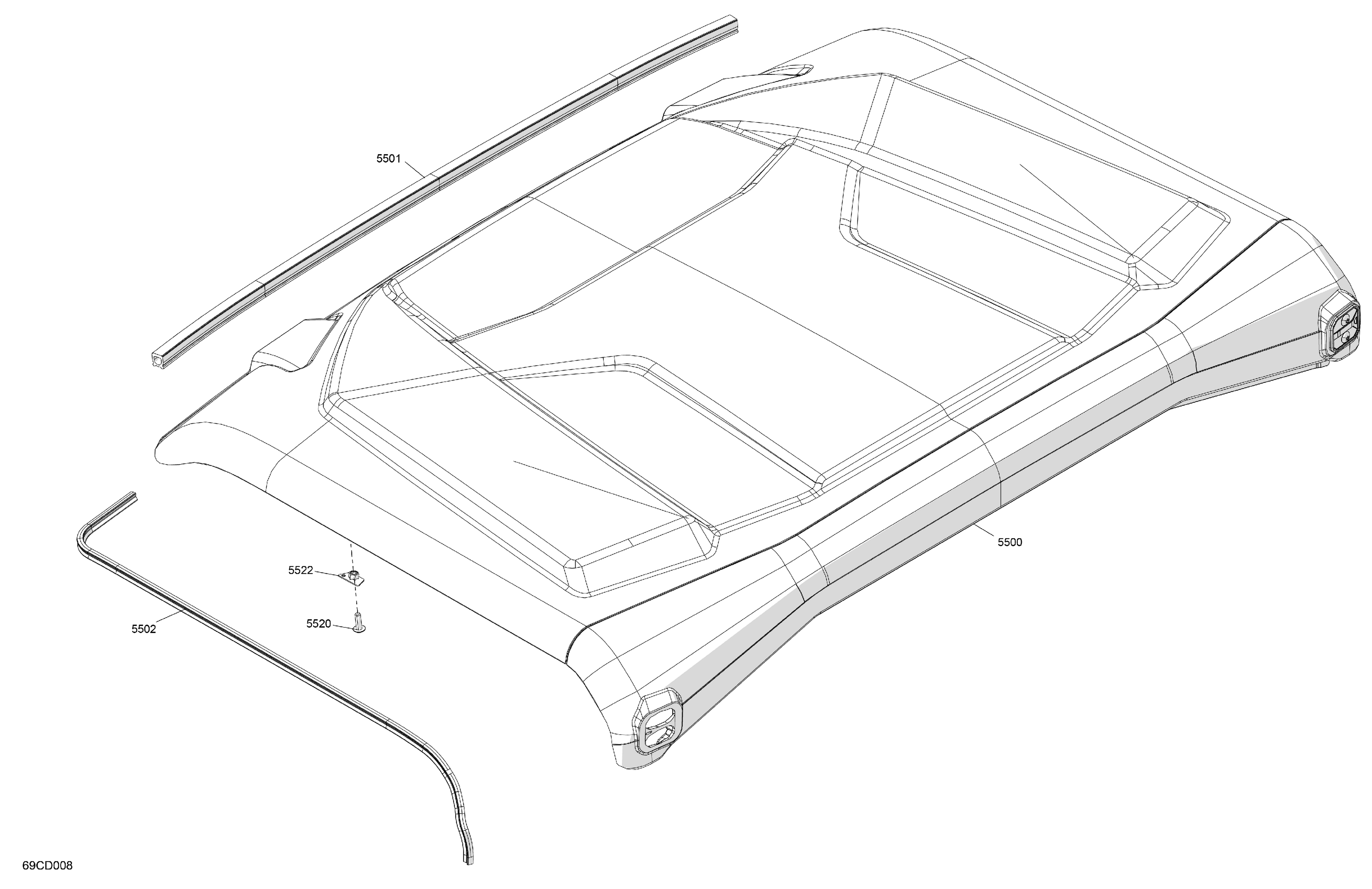 07 CARROSSERIE TOIT POUR TRAXTER HD10 XT NOIR ETERNEL METALLIQUE 2024