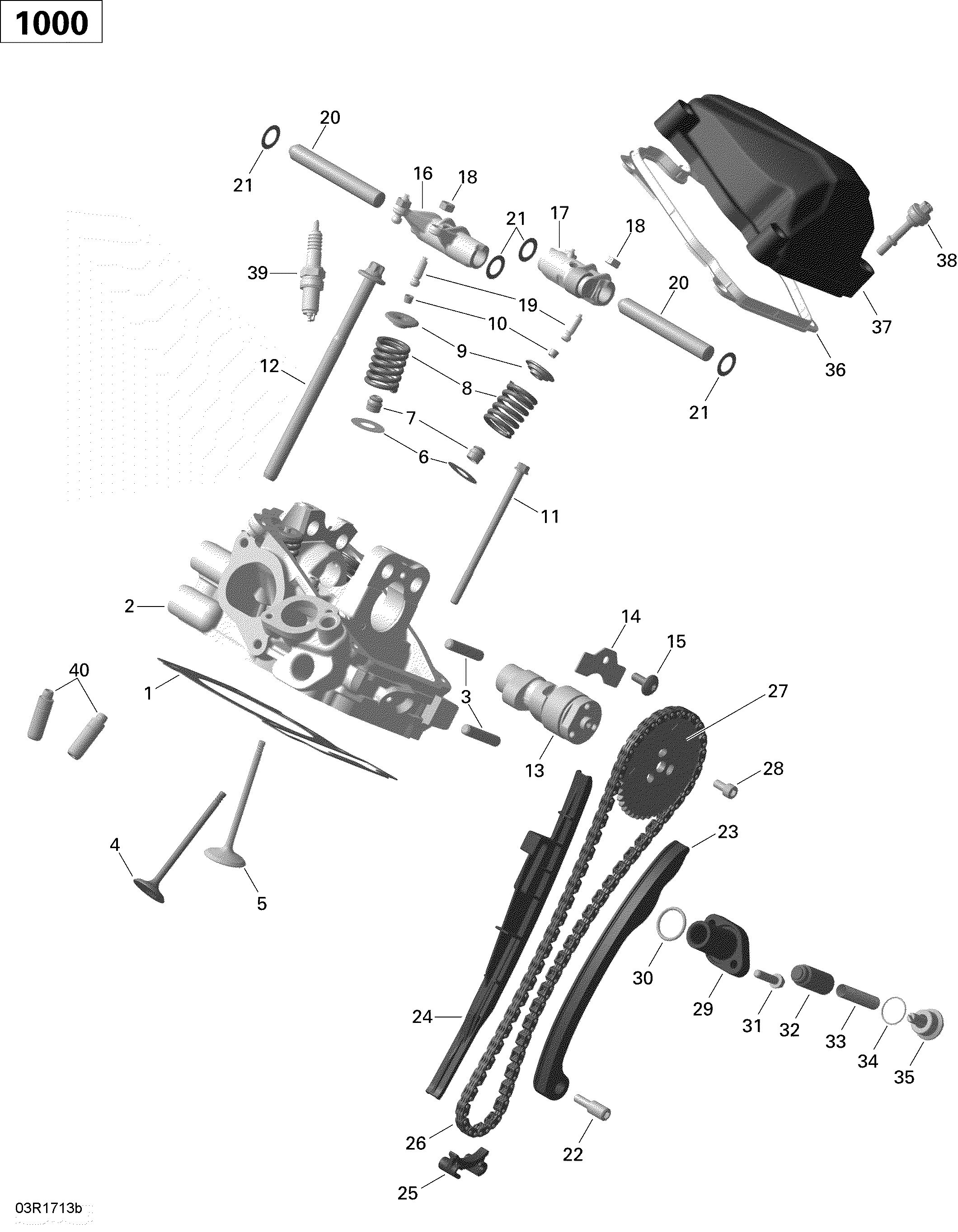 01 CULASSE ARRIERE 1000R EFI POUR OUTLANDER 1000R XT ALUMINIUM BROSSE 2018