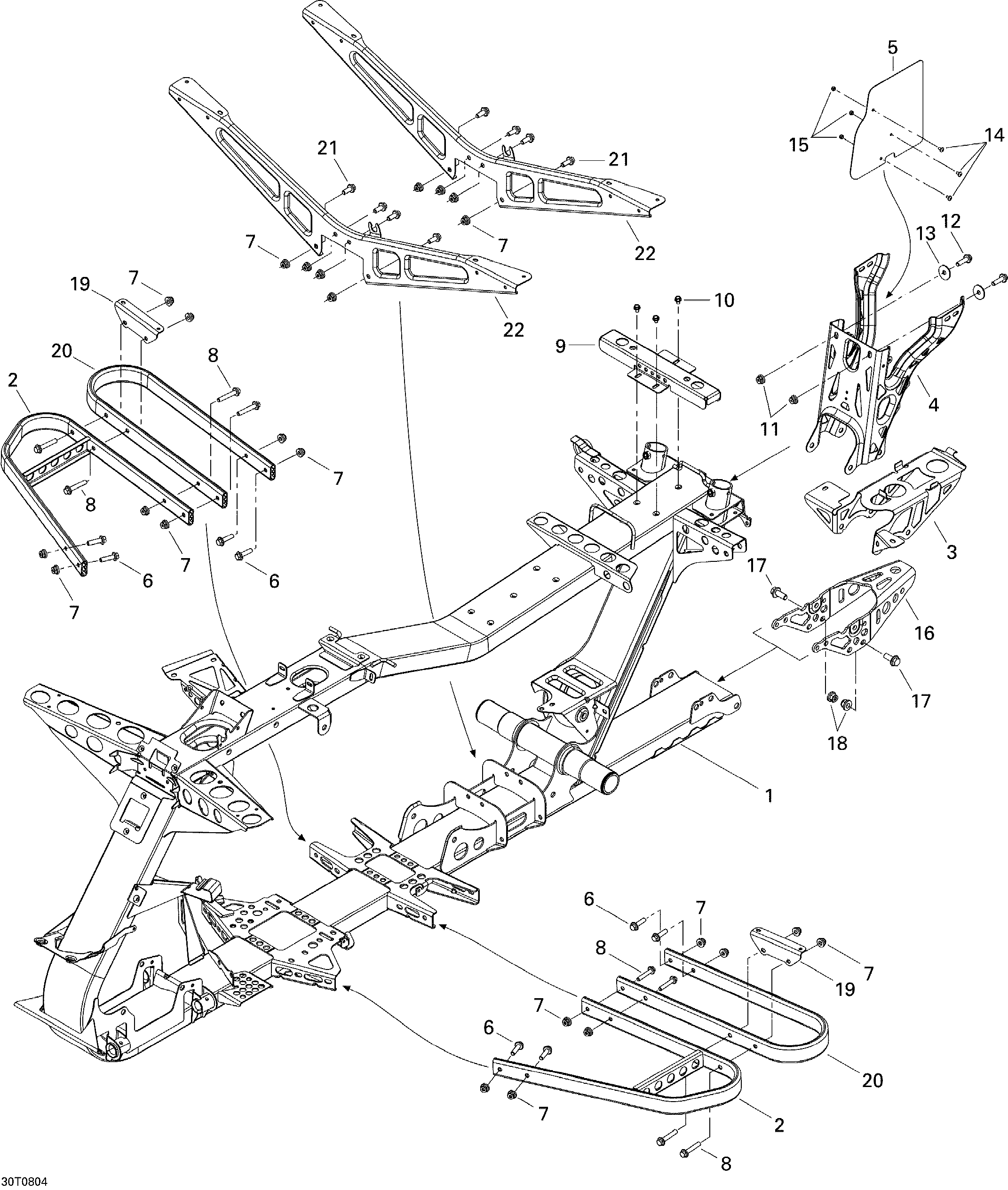 09 CHASSIS SYSTEME POUR OUTLANDER MAX STD 400HO ROUGE VIPERE 2008