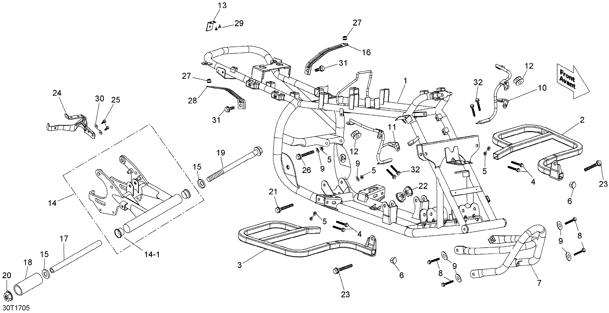 09 CHASSIS POUR DS 2X4 90 CVT STD ROUGE 2019