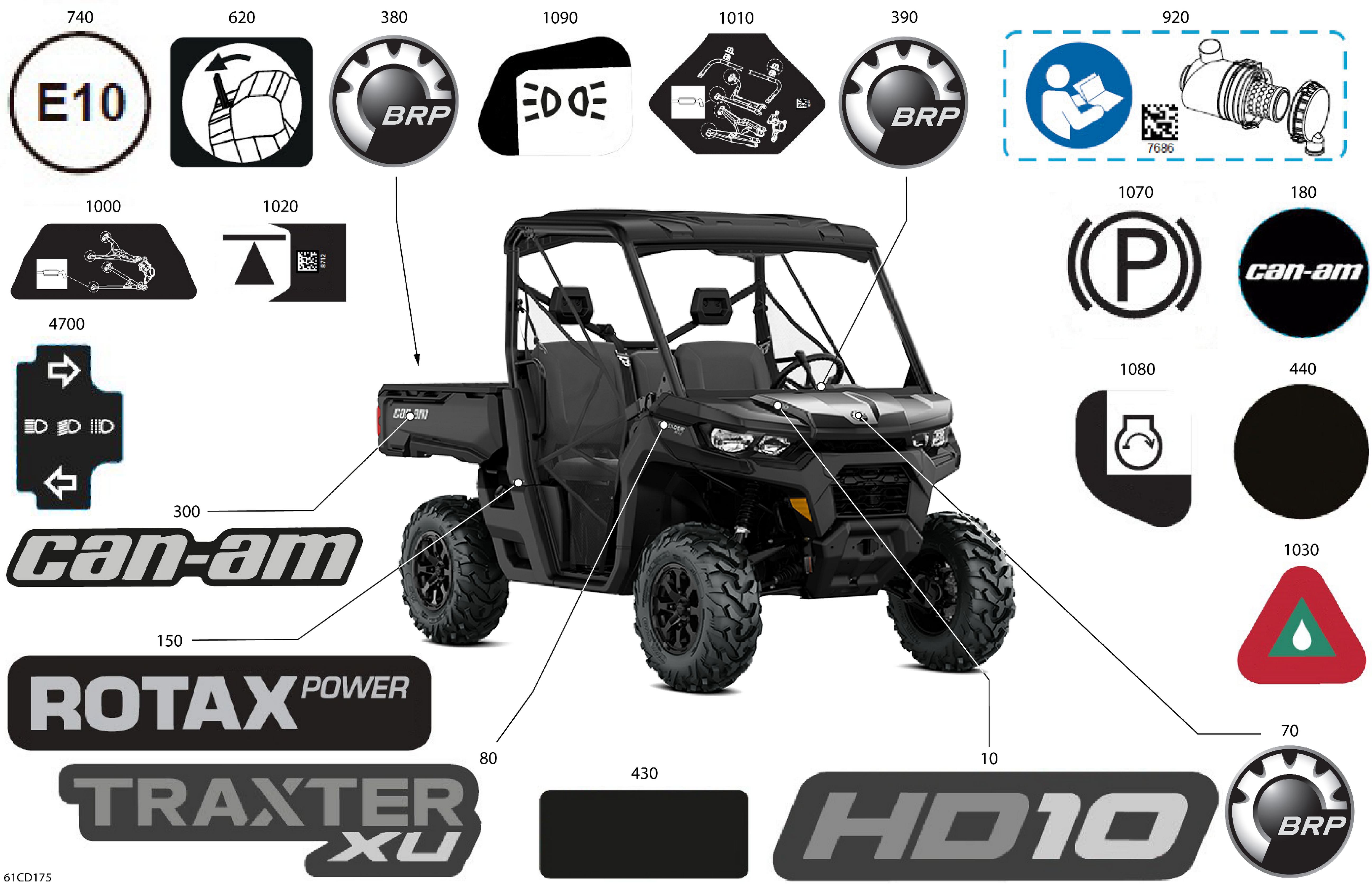 07 CARROSSERIE KITS DECOS POUR TRAXTER MAX HD10 XU GRIS ASPHALTE 2024