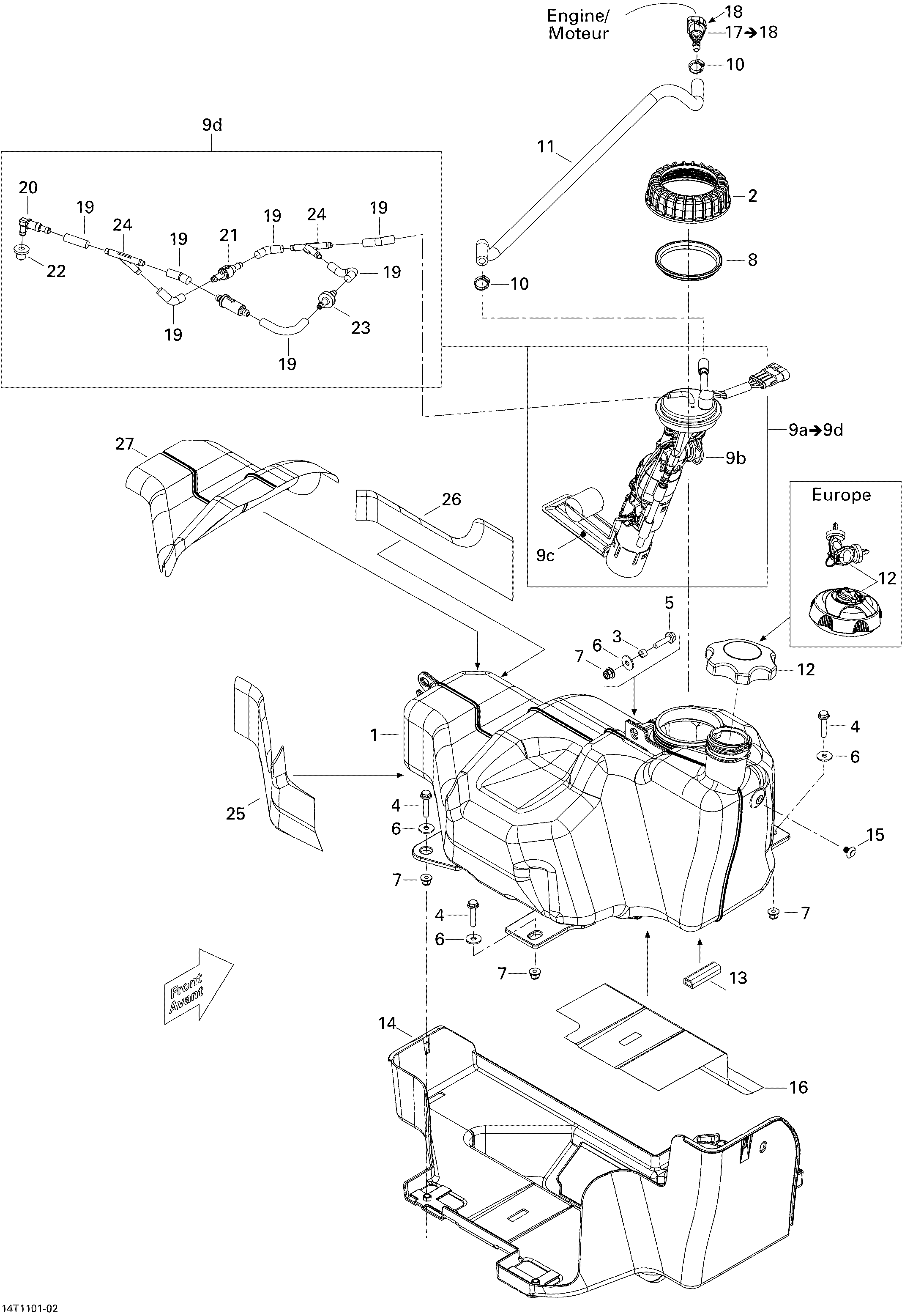 02 SYSTEME ALIMENTATION POUR OUTLANDER MAX STD ROUGE 2011