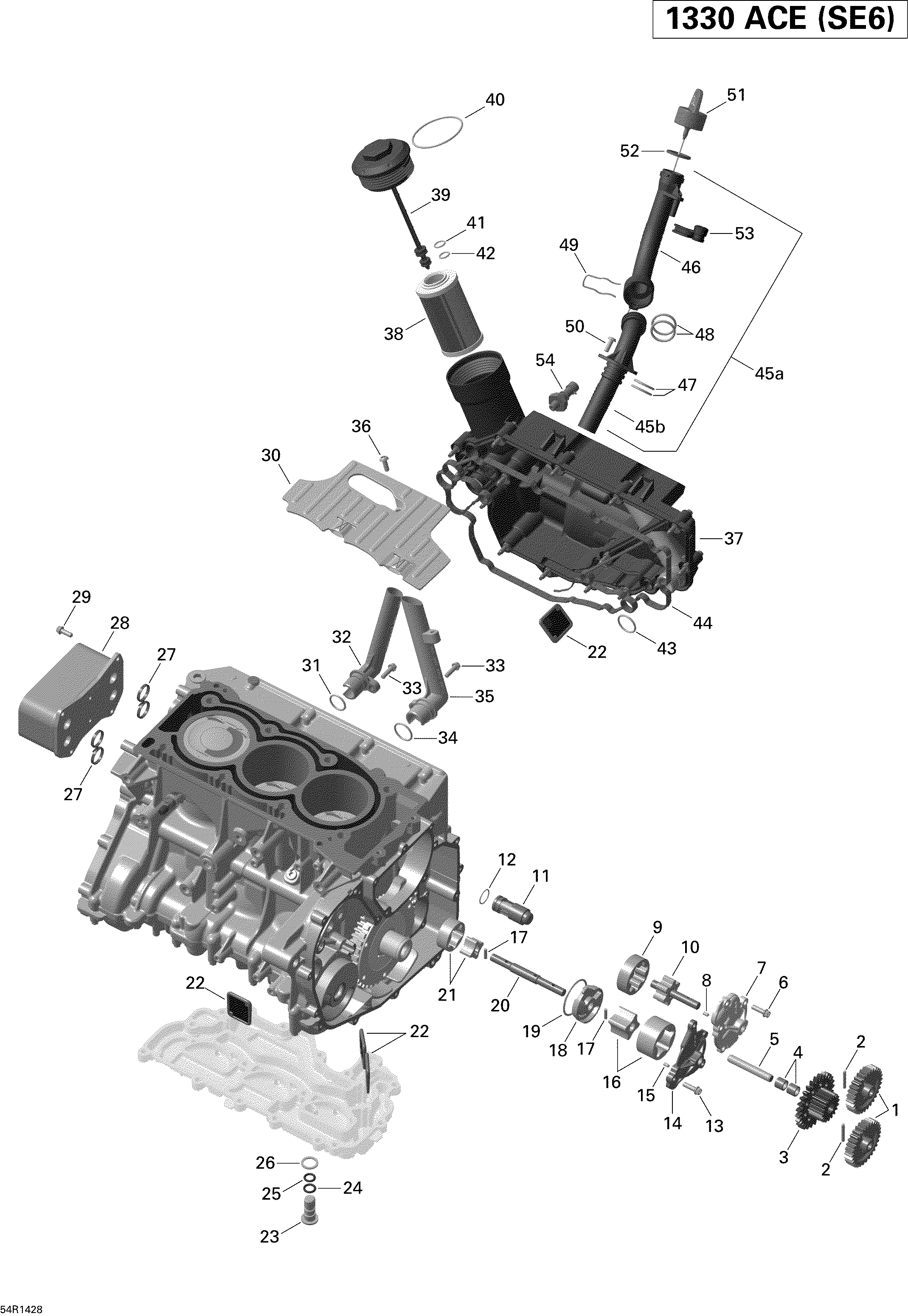 01 LUBRIFICATION DU MOTEUR POUR SPYDER RT LIMITED SE6 BLACK 2014