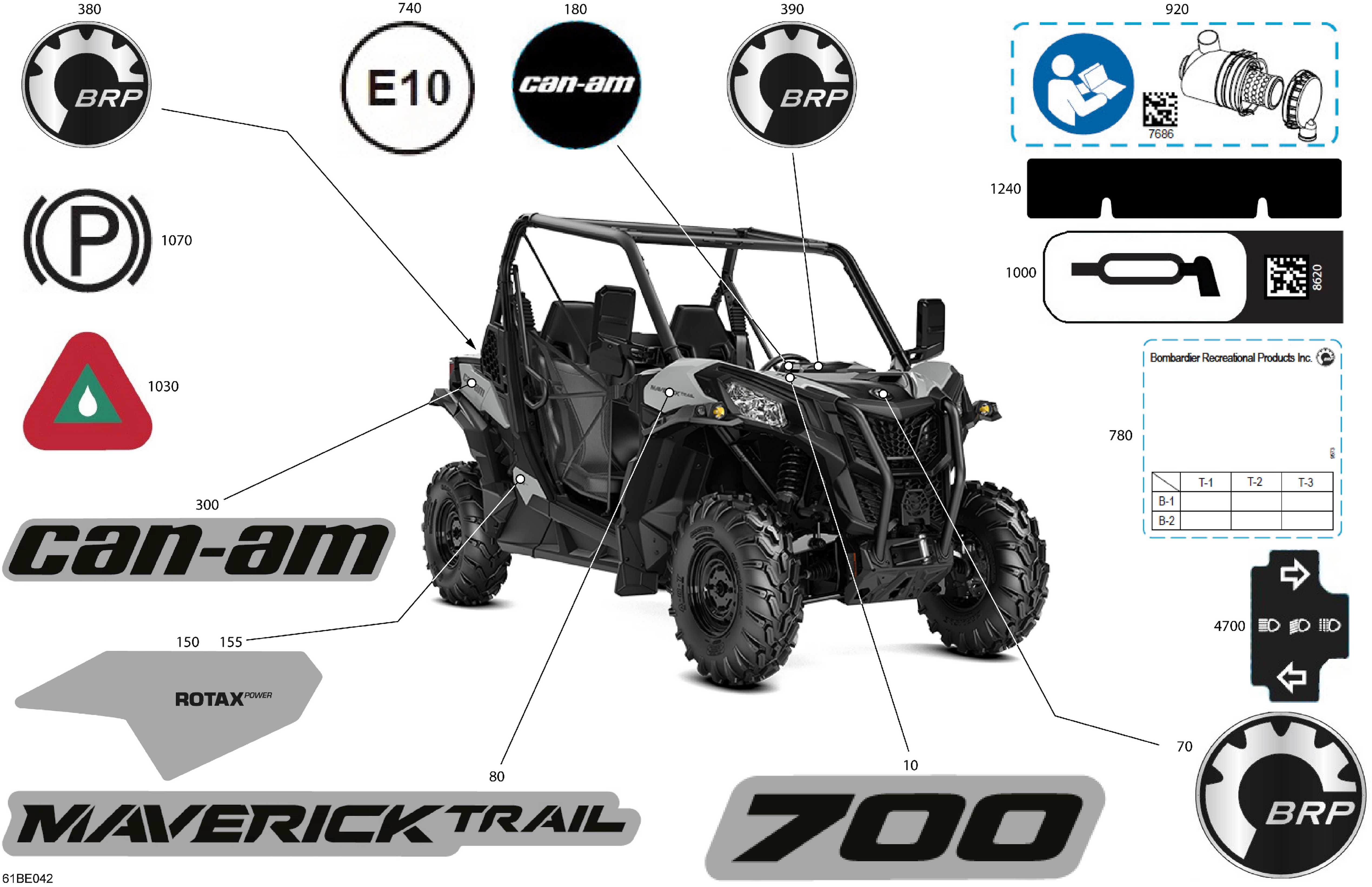 07 CARROSSERIE KITS DECOS POUR MAVERICK TRAIL 700 BASE CATALYST GRAY 2025