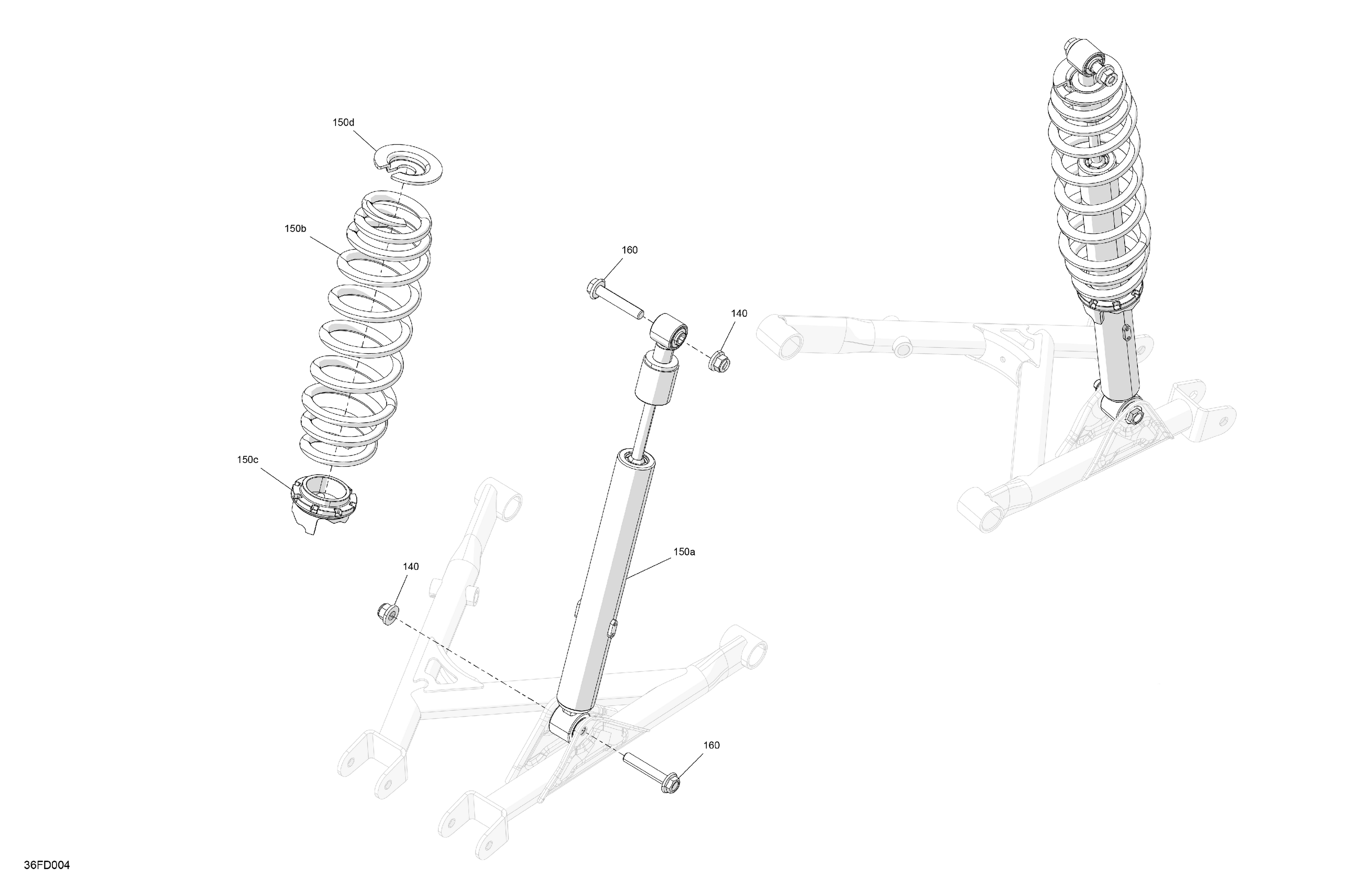 05 SUSPENSION AMORTISSEURS ARRIERE POUR OUTLANDER 500 DPS GRIS GRANITE 2024