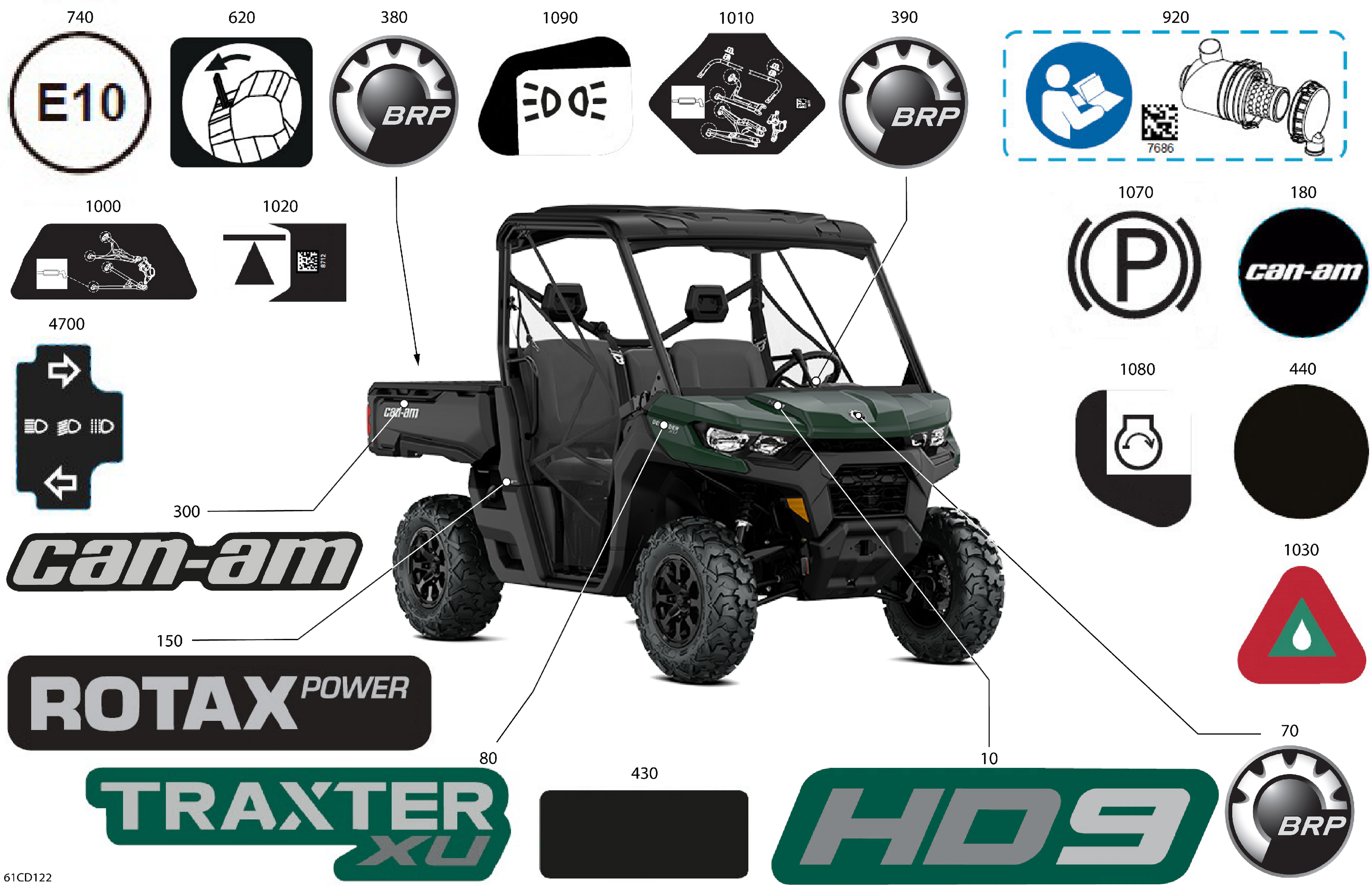 07 CARROSSERIE KITS DECOS POUR TRAXTER HD9 XUVERT TUNDRA 2024